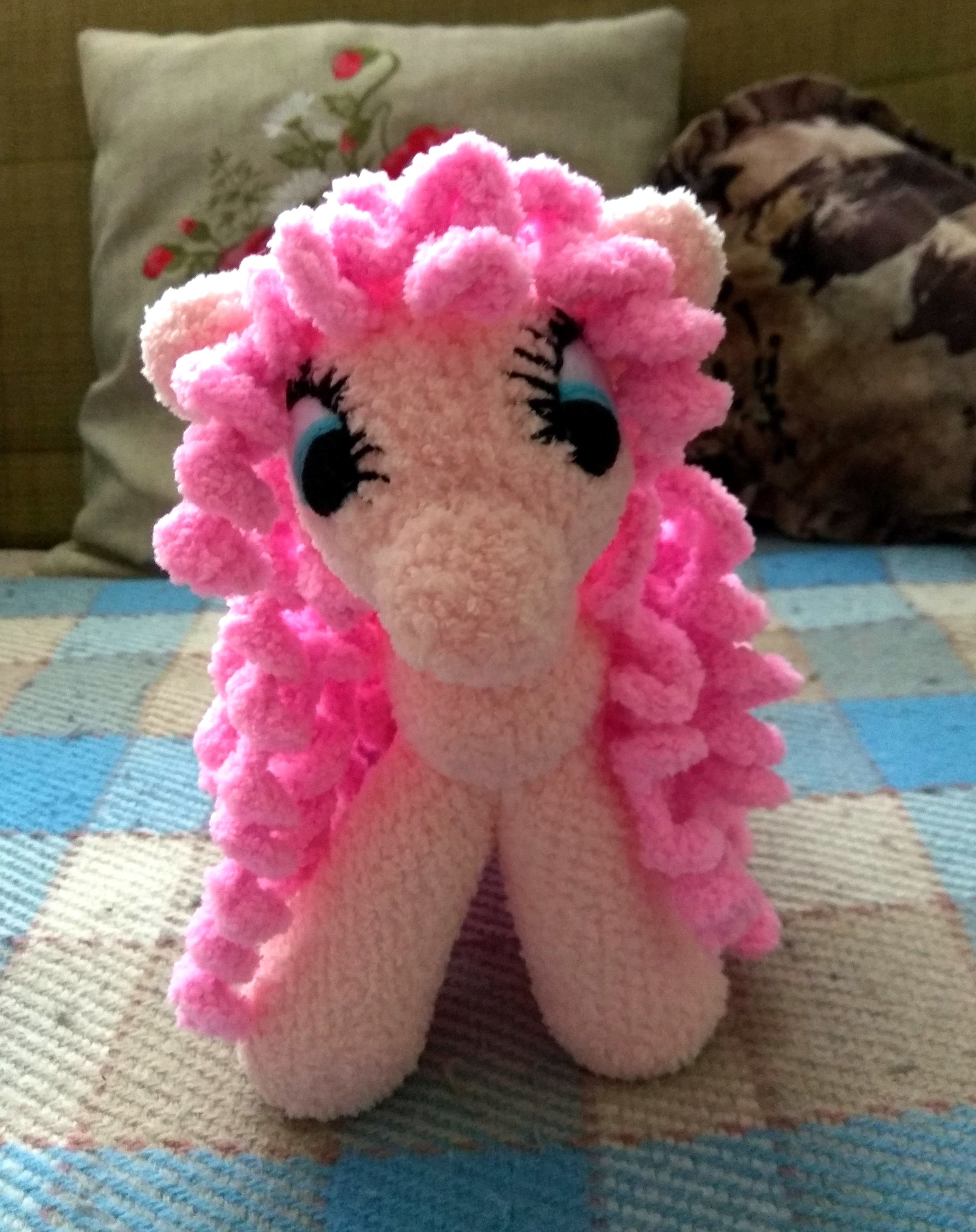 Pinkamina Diana Pie - My, Knitting, Crochet, Knitted toys, Needlework without process, Friday tag is mine, Longpost, Screenshot, My little pony, Pinkie pie