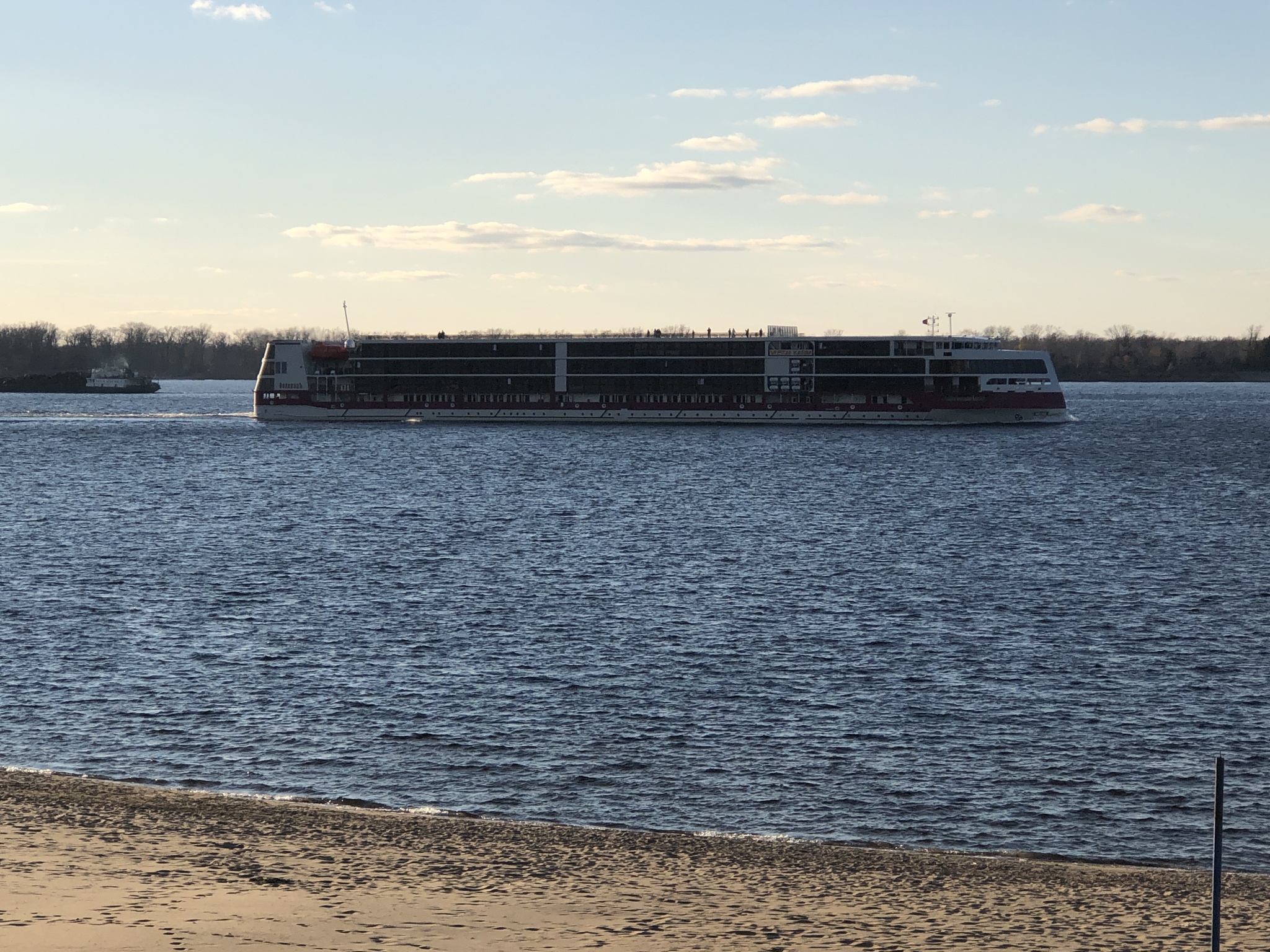 Parking of the motor ship Mustai Karim in the port of Samara on October 22, 2020 - My, Mustai Karim, Samara, Video, Longpost, Volga river