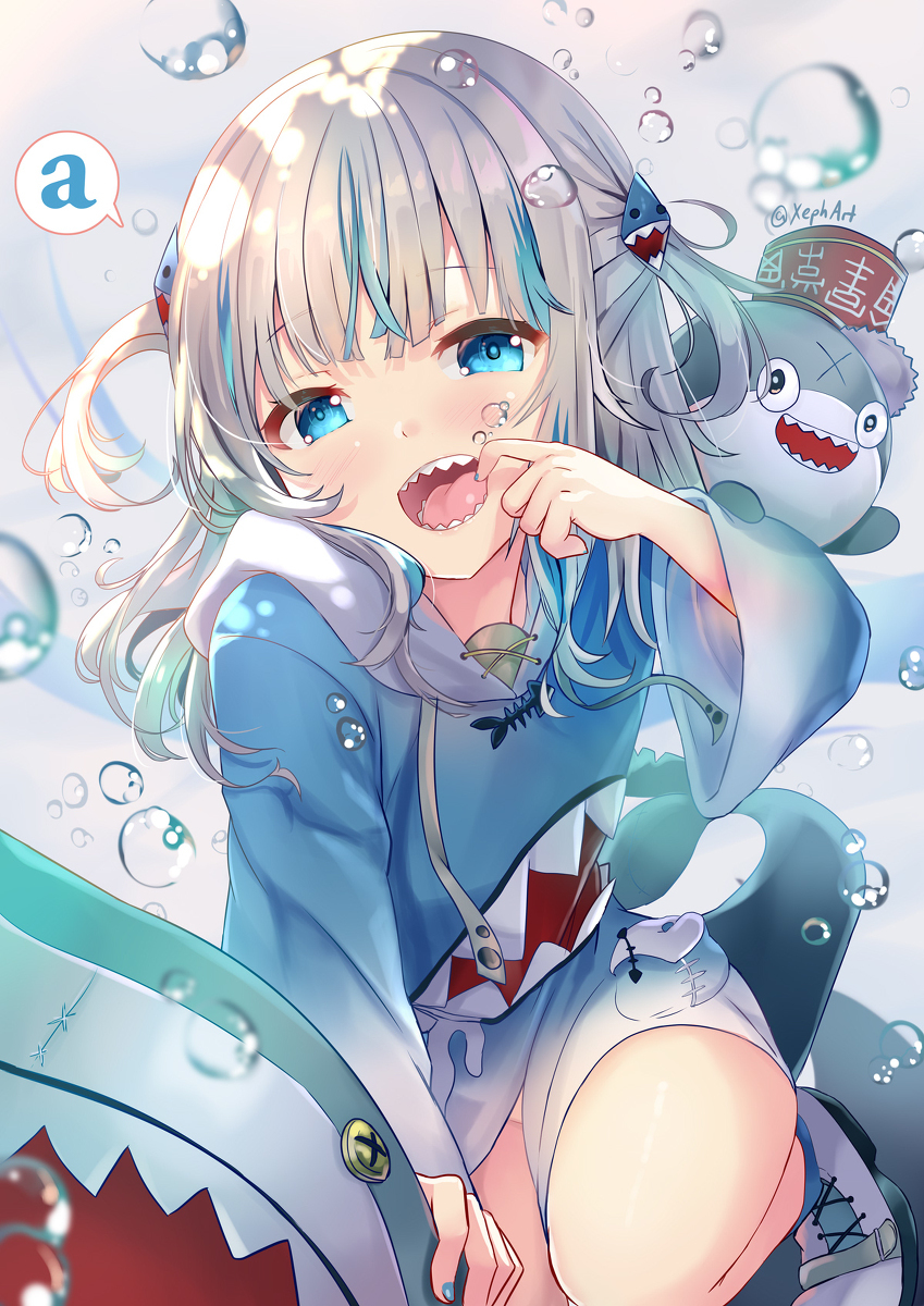 Shrimping for Gura - Gawr gura, Anime, Anime art, Hololive, Shark, Loli, Longpost, Virtual youtuber