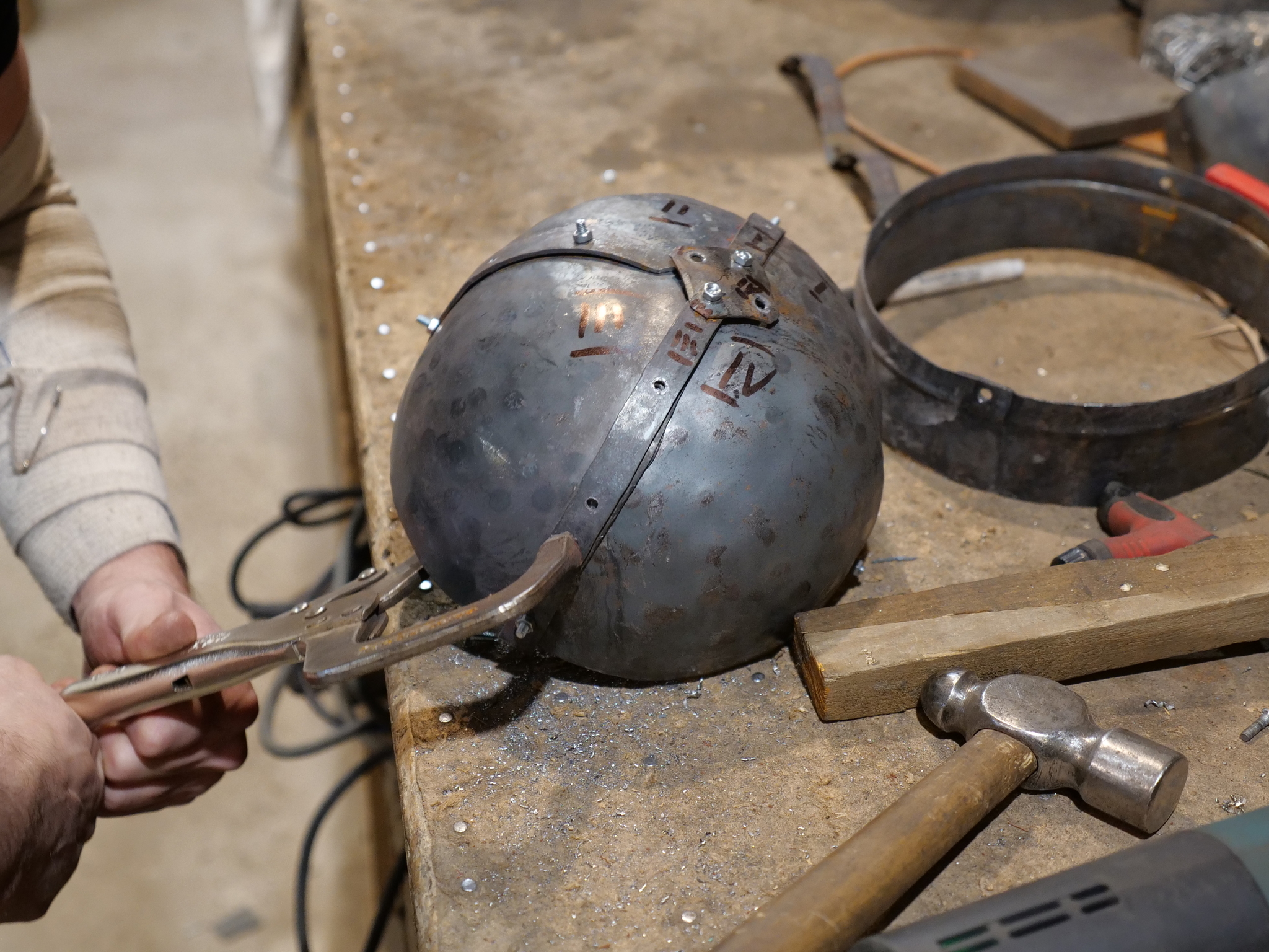 I'm making a Viking helmet. - My, Helmet, Викинги, Forging, Armor, Video, Longpost