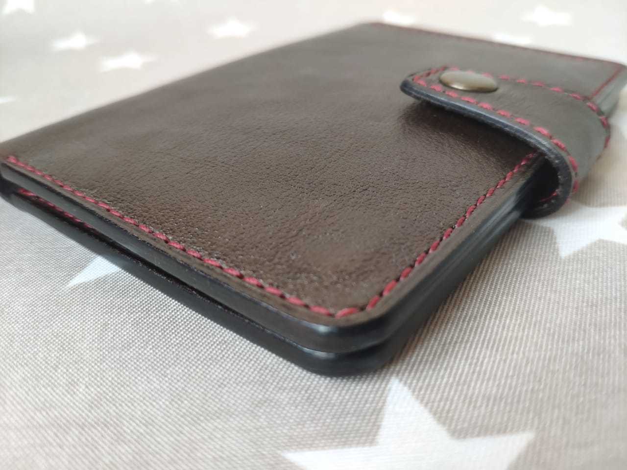 Calf leather wallet - My, Leather, Leather products, Handmade, Purse, Longpost, Needlework without process