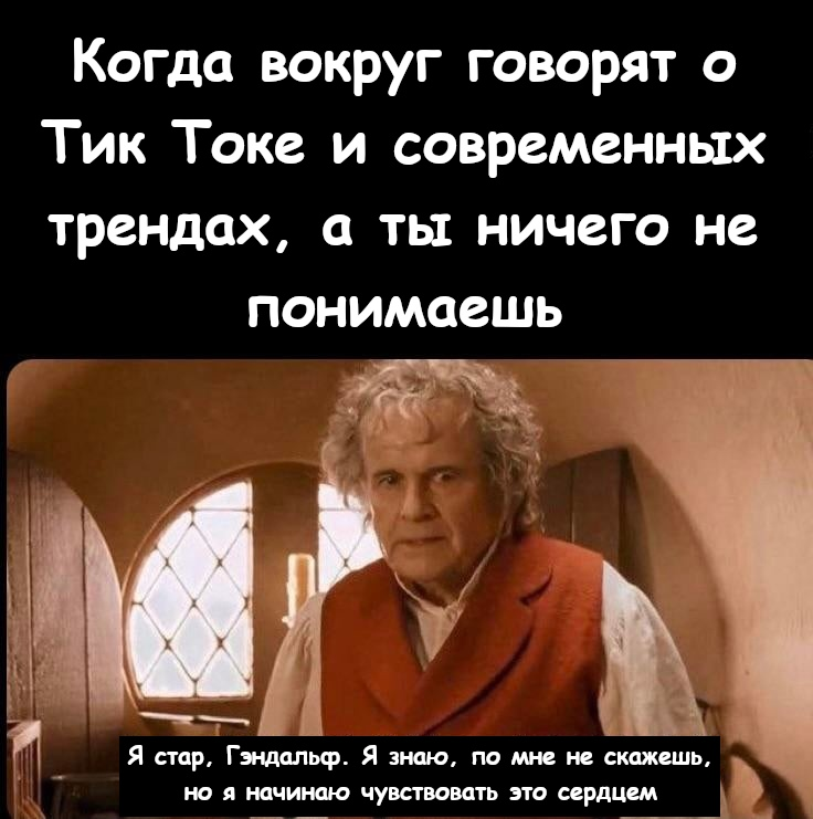 About TikTok - Lord of the Rings, Bilbo Baggins, Tiktok, Translated by myself, Picture with text