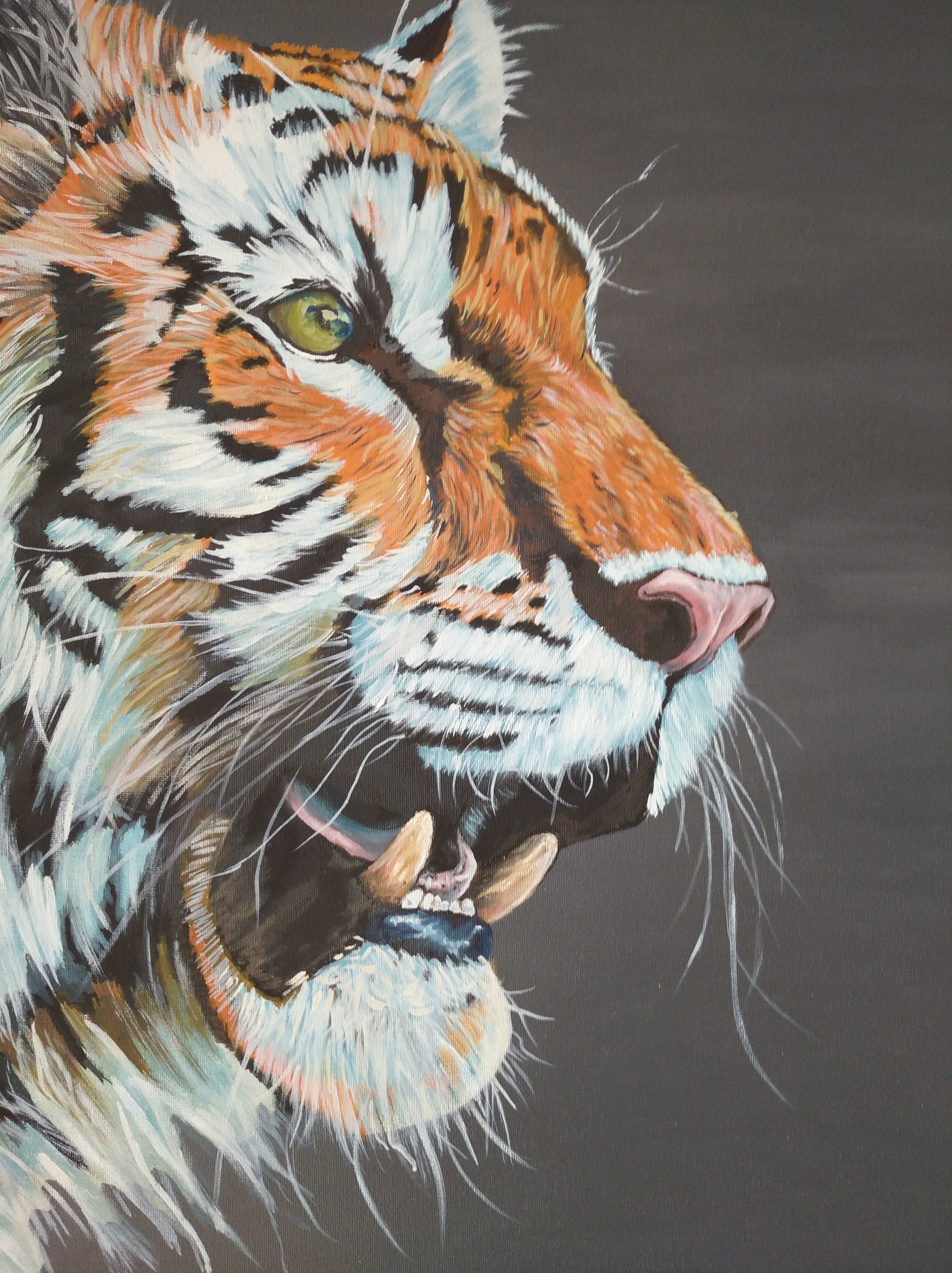 Tiger - My, Oil painting, Tiger, Painting, Animalistics, Longpost