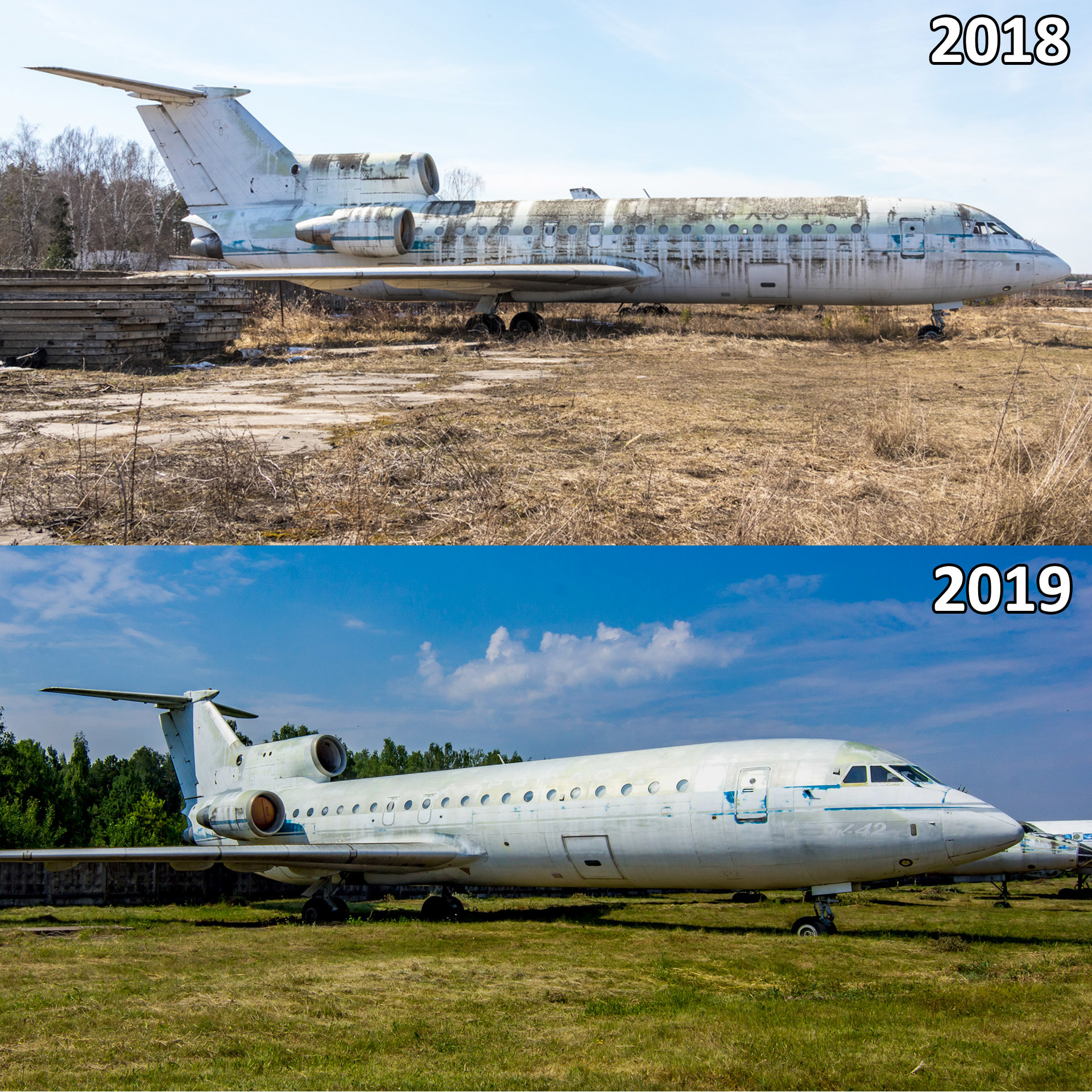 Antitlen: restoring the Soviet airliner Yak-42 - My, Aviation, the USSR, Monino, BBC Museum, Museum, Airplane, Longpost