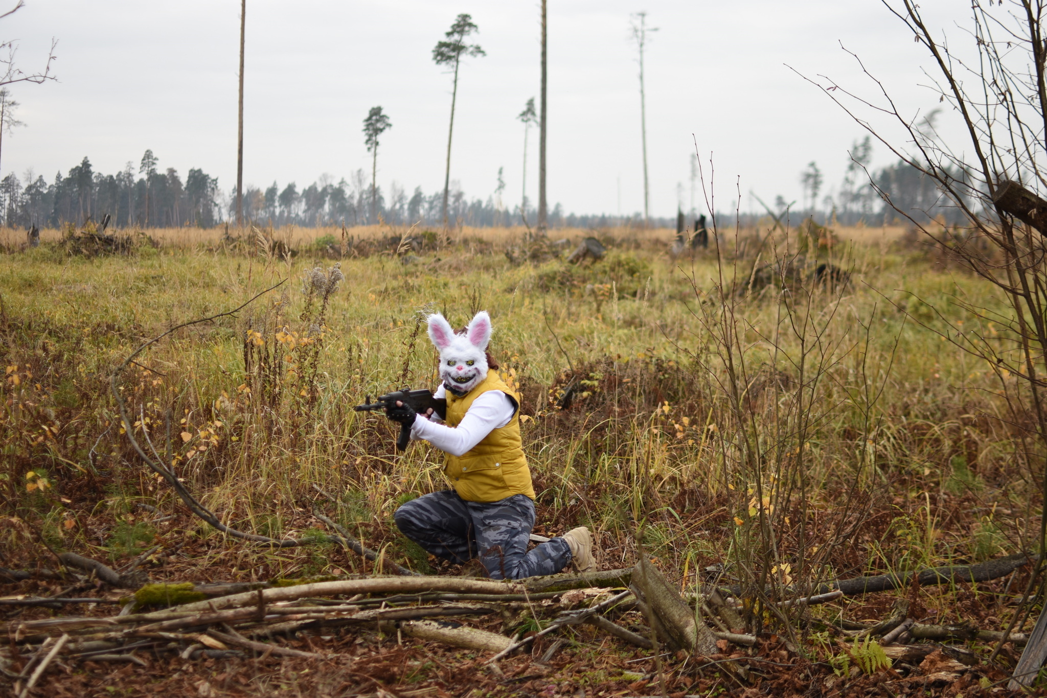 When walking around Losiny Island, beware of hares! - My, Halloween Contest, The photo, Halloween, Hare, Longpost, Halloween costume