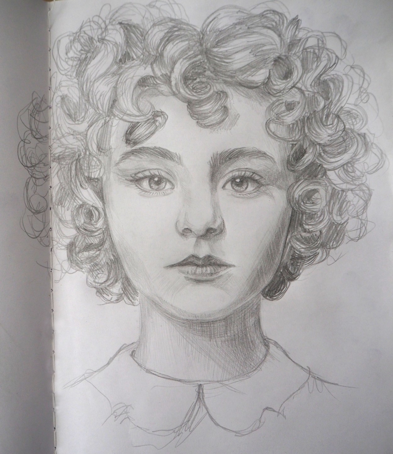 Portrait of a girl - My, Portrait, Pencil drawing, Painting, Junior Academy of Artists