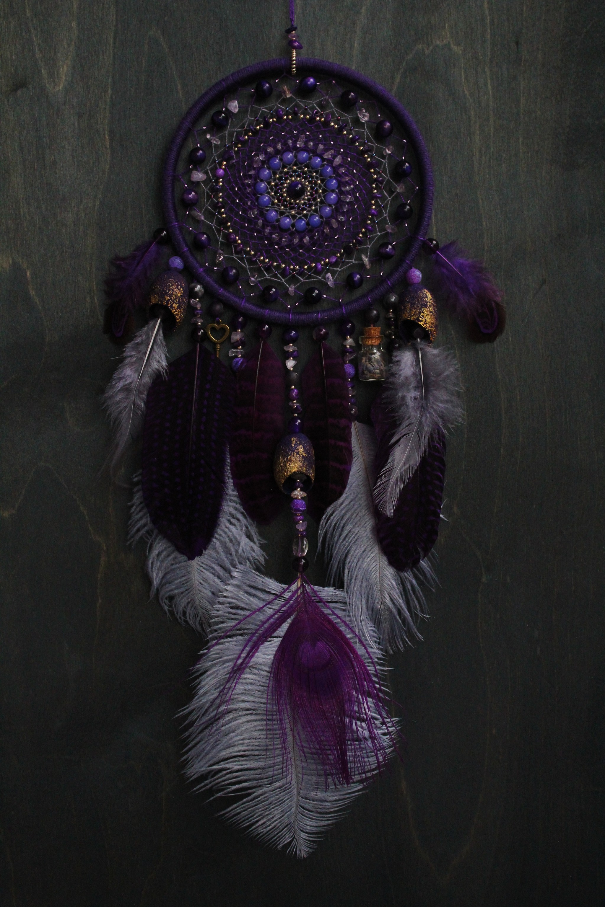 Dreamcatchers Lavender Witch and Dark Lavender Spell - My, Dreamcatcher, Handmade, With your own hands, Needlework, Needlework without process, Longpost