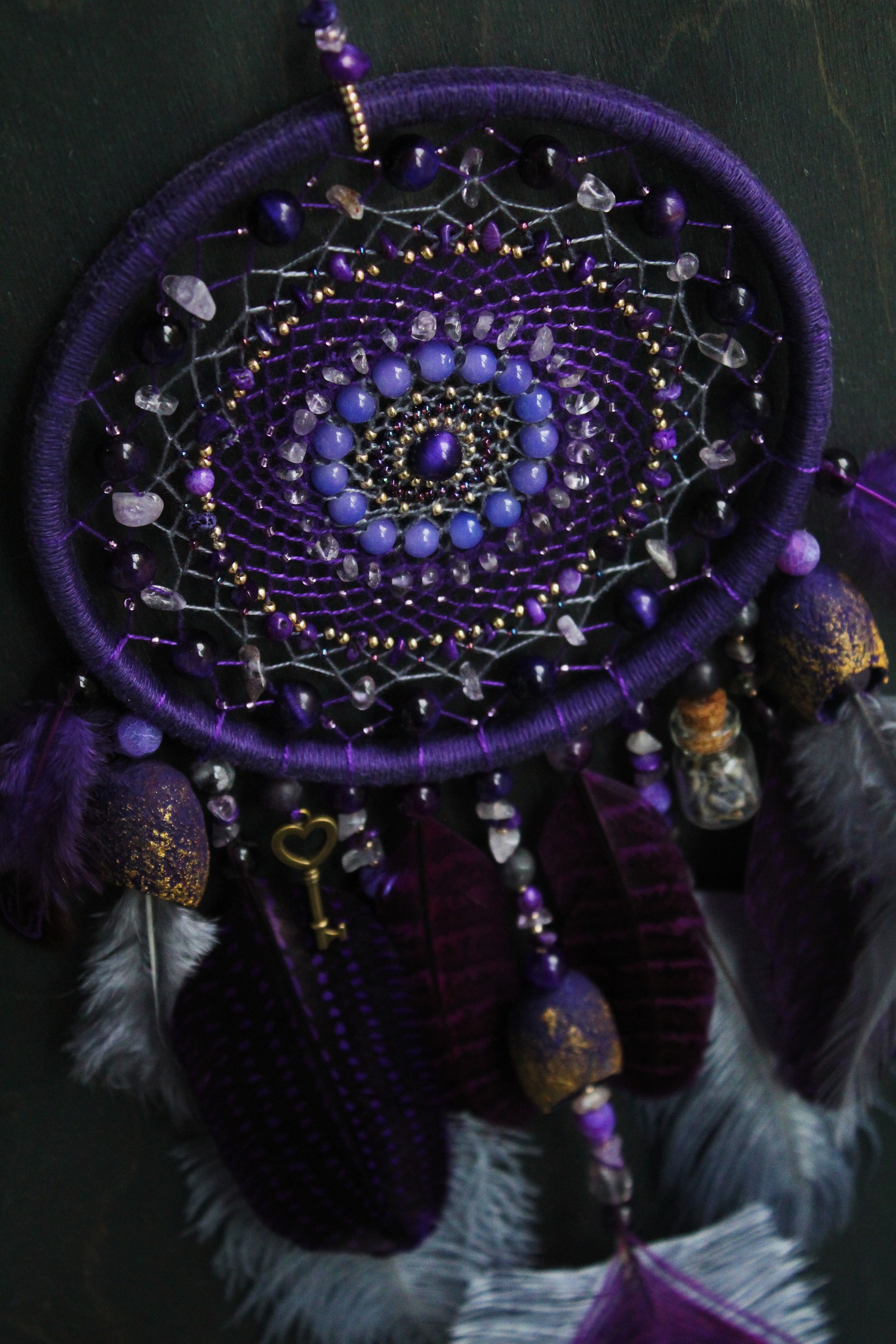 Dreamcatchers Lavender Witch and Dark Lavender Spell - My, Dreamcatcher, Handmade, With your own hands, Needlework, Needlework without process, Longpost