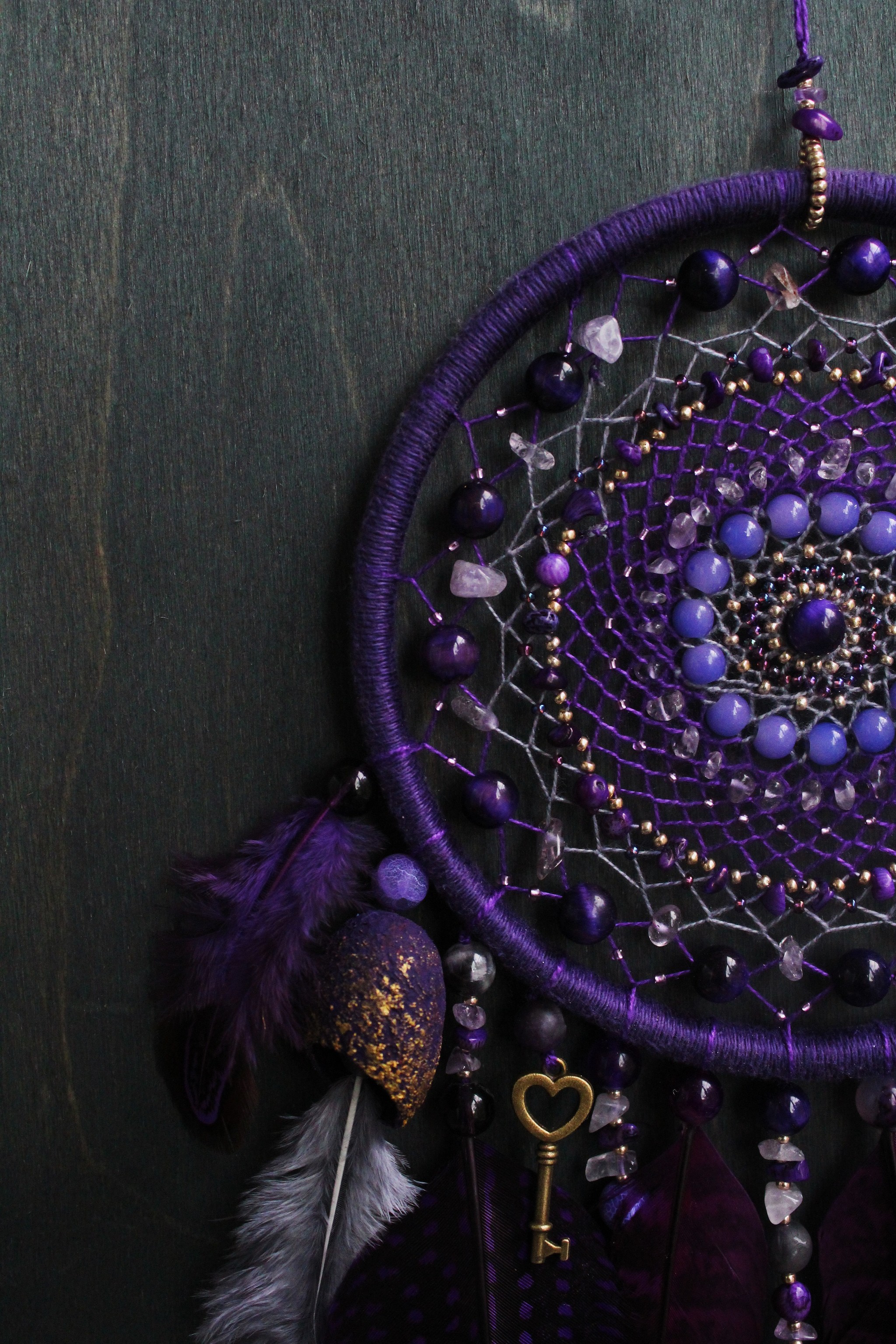 Dreamcatchers Lavender Witch and Dark Lavender Spell - My, Dreamcatcher, Handmade, With your own hands, Needlework, Needlework without process, Longpost