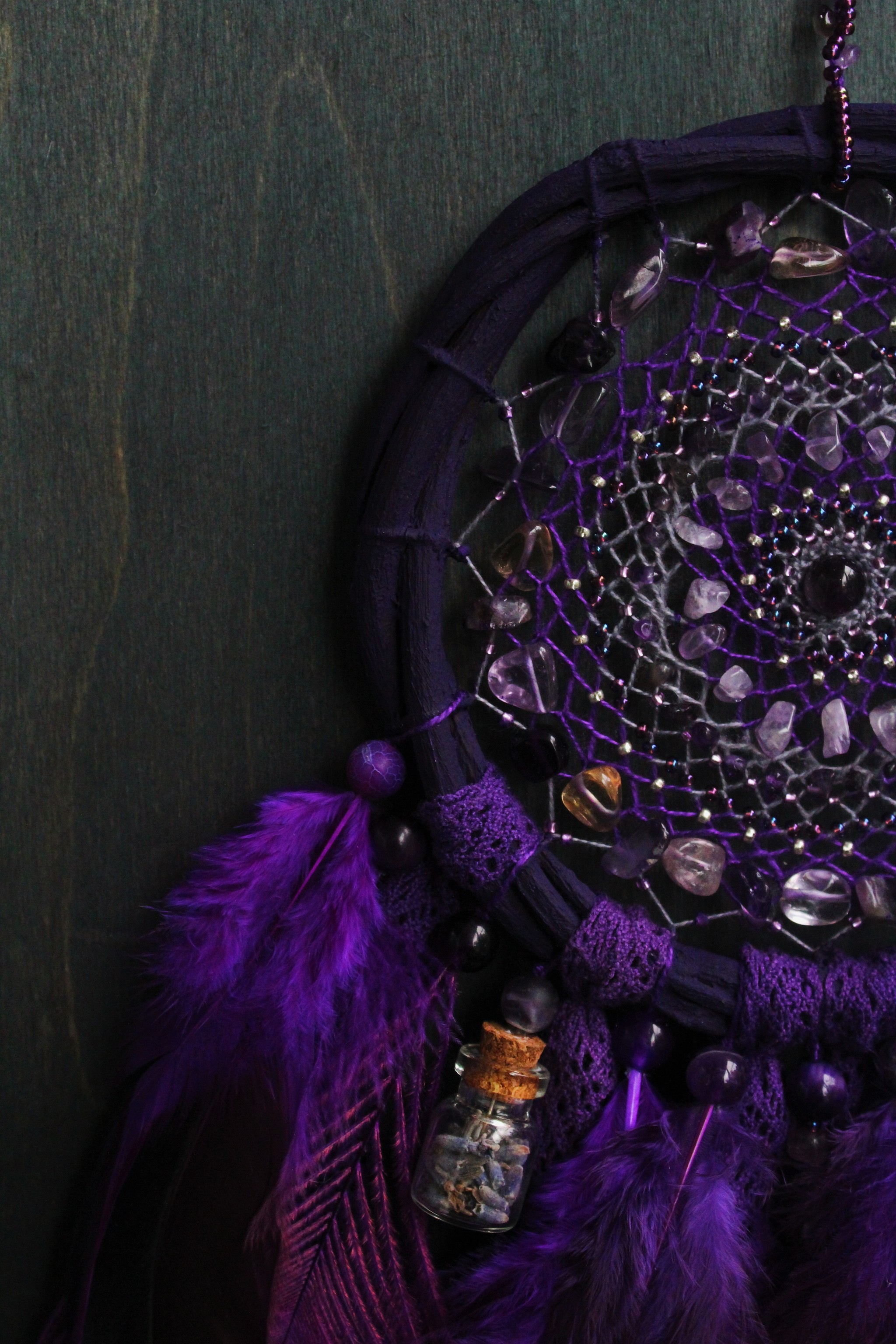 Dreamcatchers Lavender Witch and Dark Lavender Spell - My, Dreamcatcher, Handmade, With your own hands, Needlework, Needlework without process, Longpost