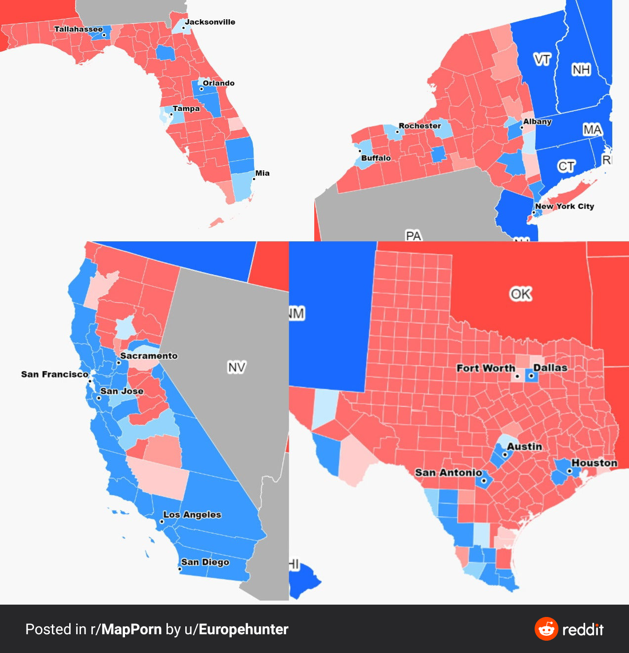 It seems that the US elections are not a confrontation between Democrats and Republicans, but a confrontation between urban and rural residents - Reddit, Elections, US elections, USA, Politics