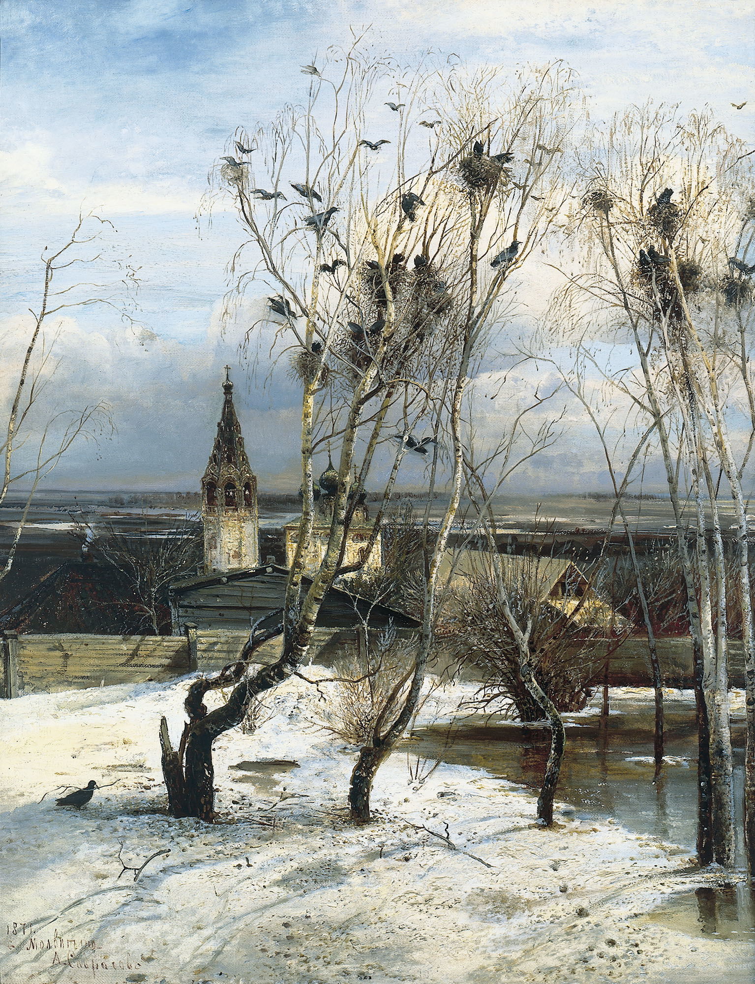 “The Rooks have Arrived” by Savrasov, or the first lyrical landscape in Russian art - My, Painting, Art, Painting, Alexey Savrasov, The Rooks Have Arrived, Oil painting, Landscape, Spring, Writing, Longpost