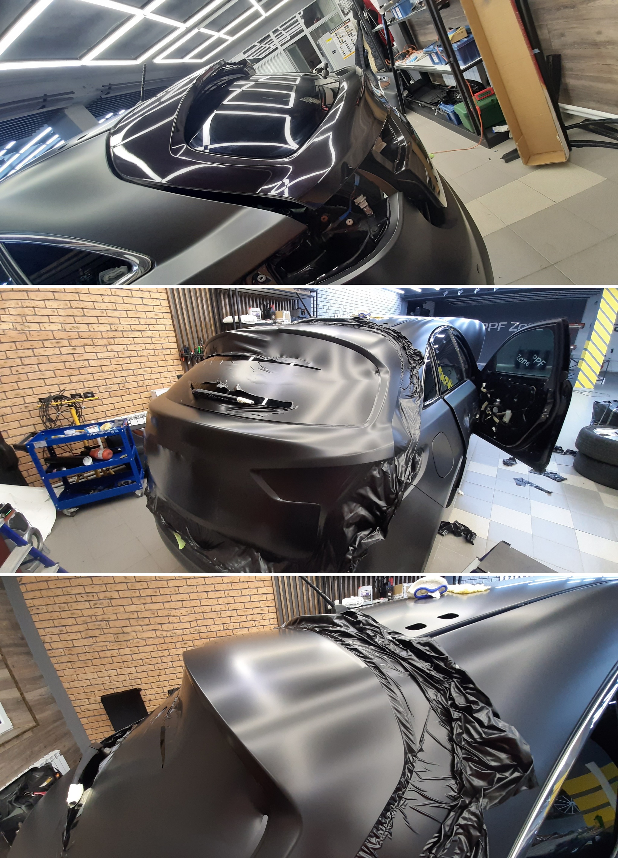 Infinity FX-37. Matte black. The best use of car vinyl - My, Autovinyl, Detaling, Car taping, Film, Auto, Styling, Painting, Mat, Longpost, Infinity