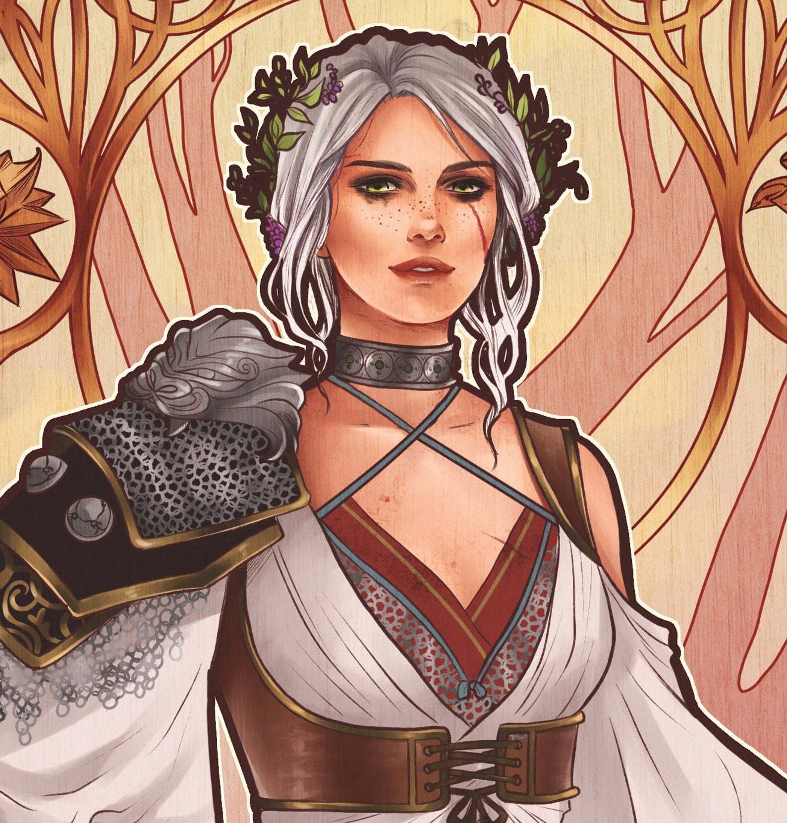 Witcher girls - Art, Girls, Games, Fan art, Game art, Art Nouveau, Witcher, The Witcher 3: Wild Hunt, Yennefer, Triss Merigold, Ciri, Longpost