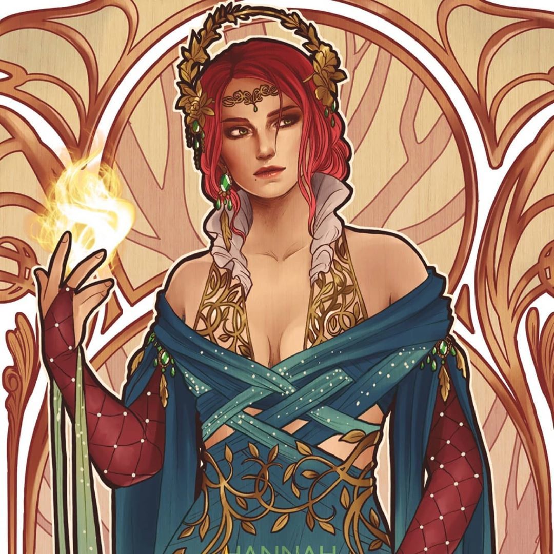 Witcher girls - Art, Girls, Games, Fan art, Game art, Art Nouveau, Witcher, The Witcher 3: Wild Hunt, Yennefer, Triss Merigold, Ciri, Longpost