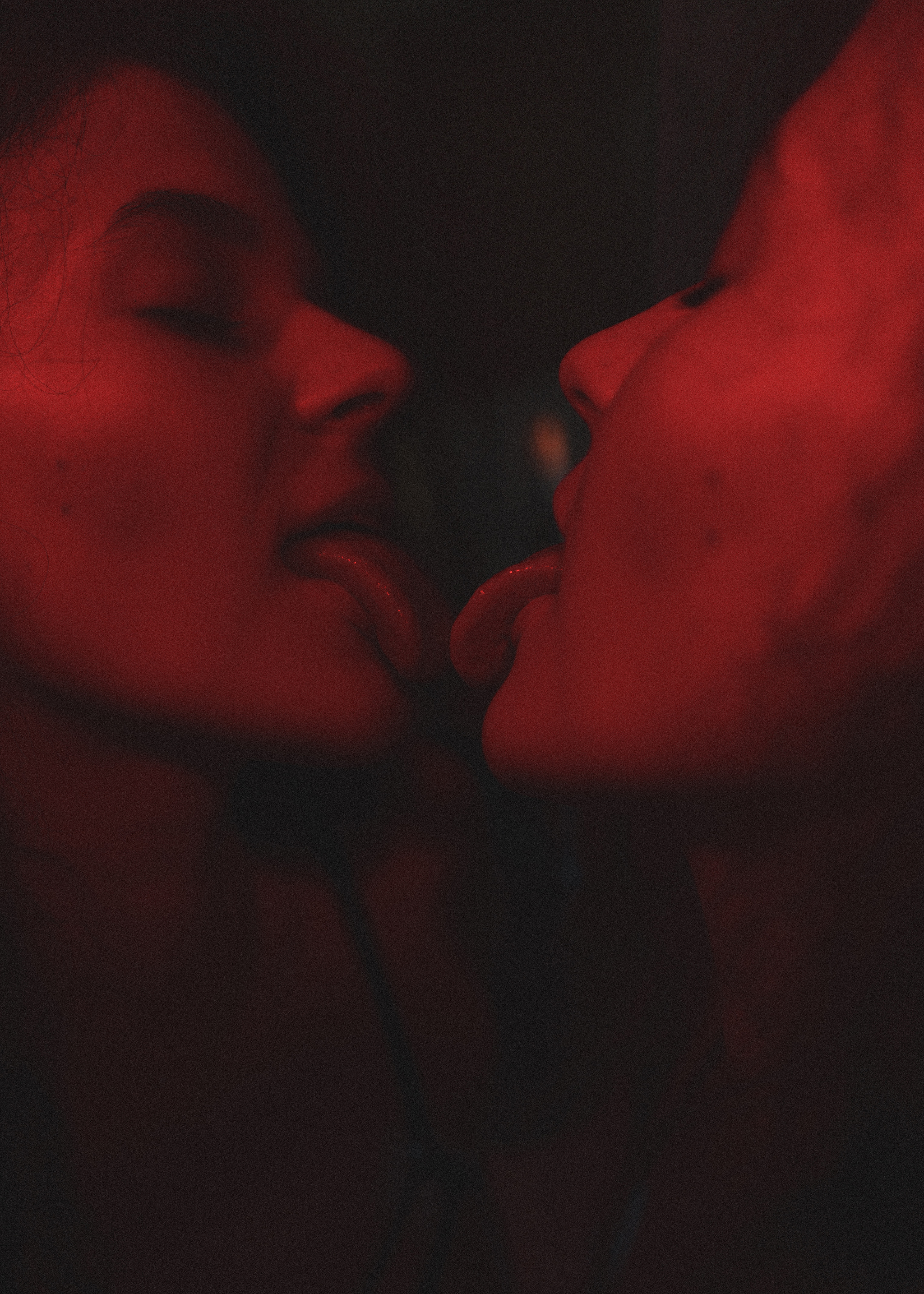 Red light - NSFW, My, In red, Longpost, Professional shooting