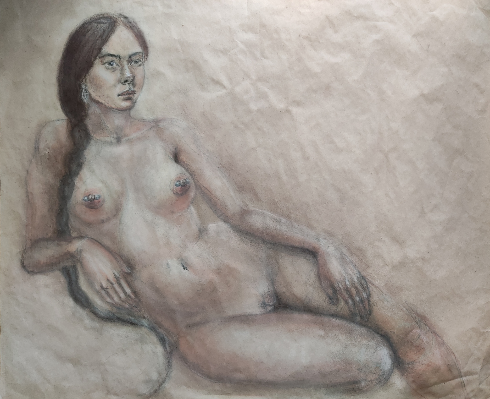 Drawing - NSFW, My, Charcoal drawing, Sketch, Fantasy, Longpost