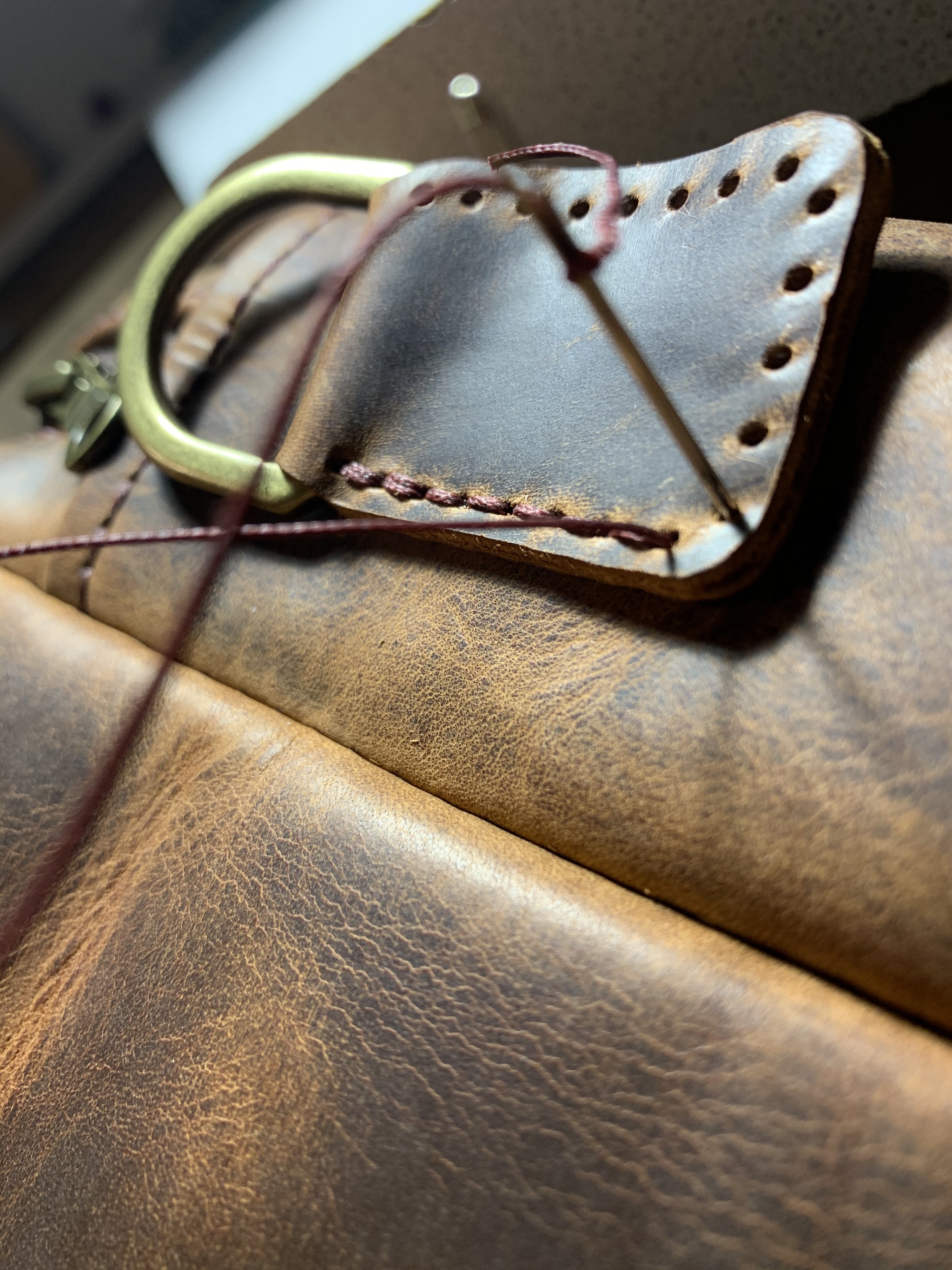 How I made my own leather bag. Part 2 - My, Master Class, Leather products, Сумка, With your own hands, Handmade, Leather craft, Natural leather, Mat, Longpost, Needlework with process