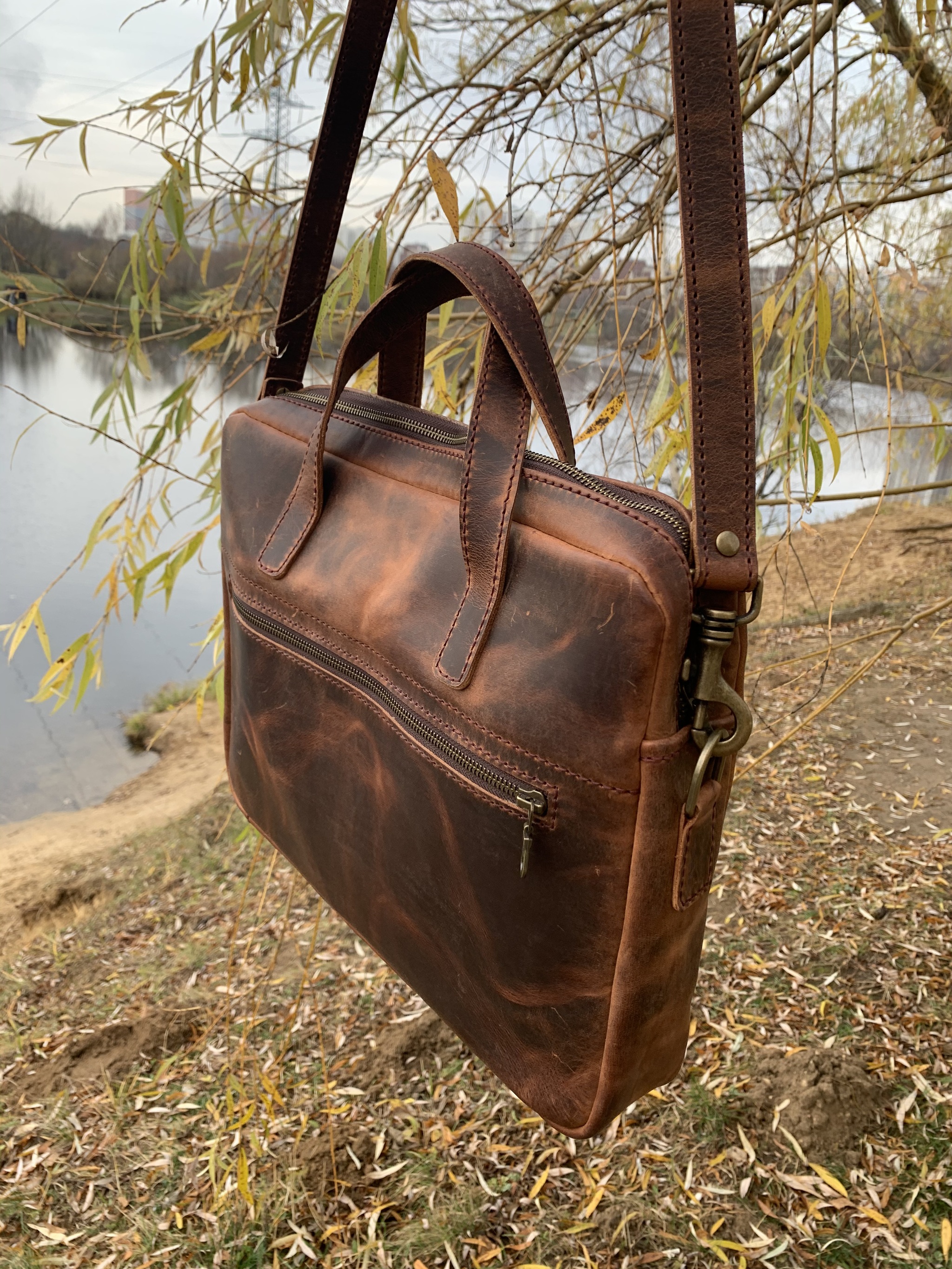 How I made my own leather bag. Part 2 - My, Master Class, Leather products, Сумка, With your own hands, Handmade, Leather craft, Natural leather, Mat, Longpost, Needlework with process