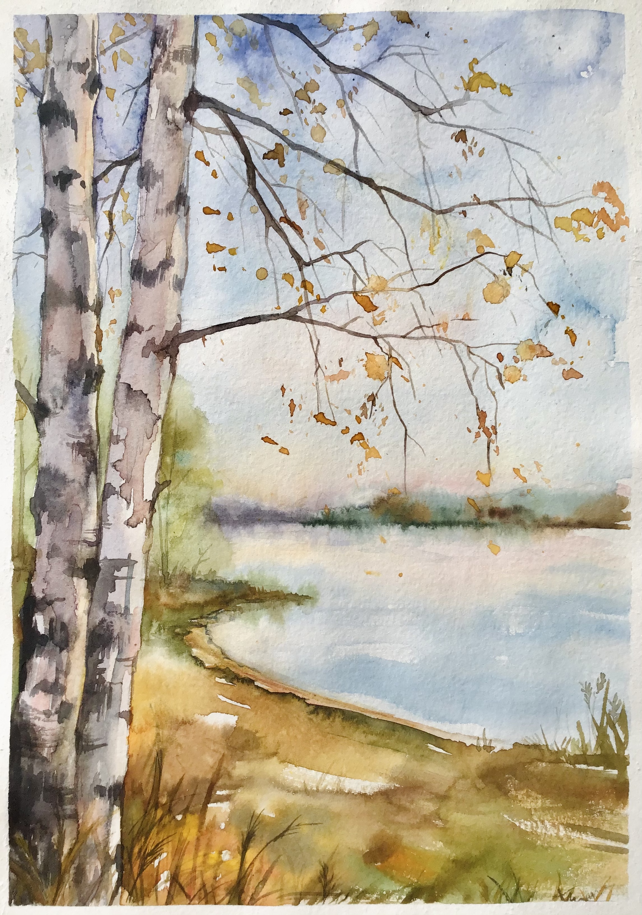 ... And less nervous watercolor. I remember the promise) - My, Drawing, Watercolor, Longpost, Landscape