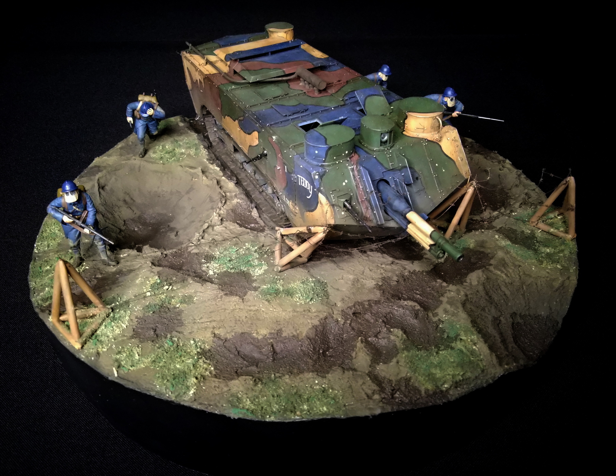 French armored car. Saint Chamond - My, Stand modeling, Diorama, Story, World War I, Tanks, Needlework without process, Technics, Hobby, With your own hands, Longpost