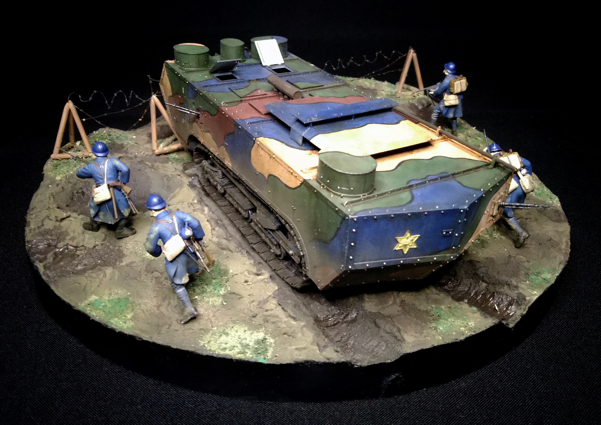 French armored car. Saint Chamond - My, Stand modeling, Diorama, Story, World War I, Tanks, Needlework without process, Technics, Hobby, With your own hands, Longpost