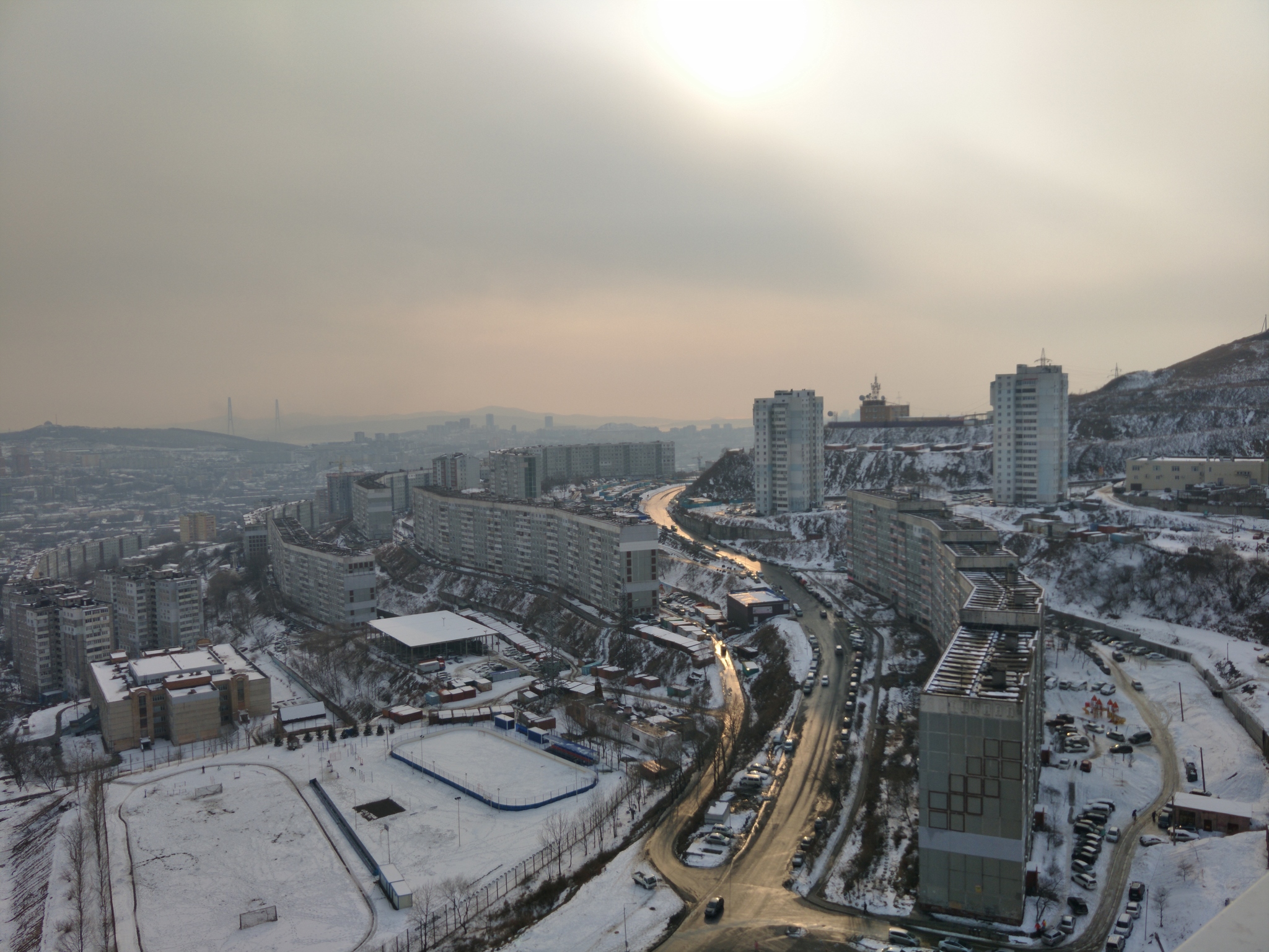 Владивосток - Моё, Владивосток, Мобильная фотография, Мост, Спальный район, Зима, Длиннопост