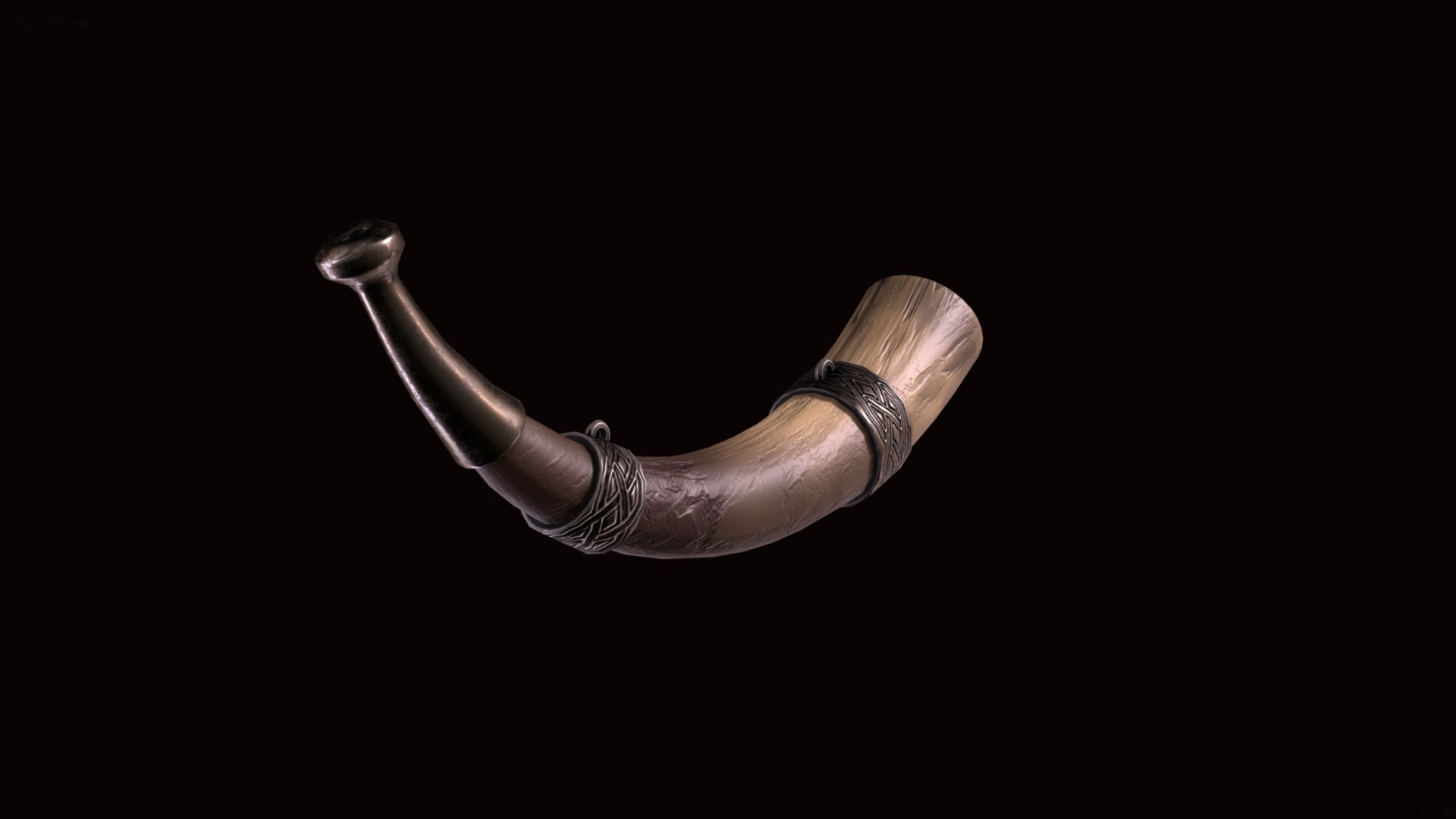 Horn of War - My, Blender, Bugle, 3D modeling