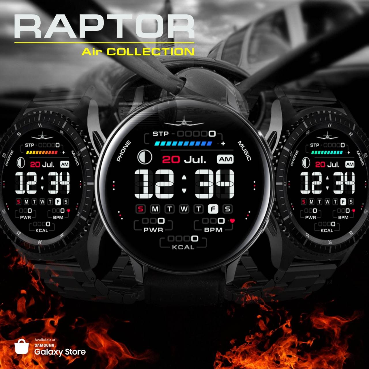 Raptor- Dial design for Samsung Galaxy Watch - My, Freebie, Design, Clock face, Smart watch, Samsung galaxy Watch, Samsung, Watchface, Samsung Galaxy