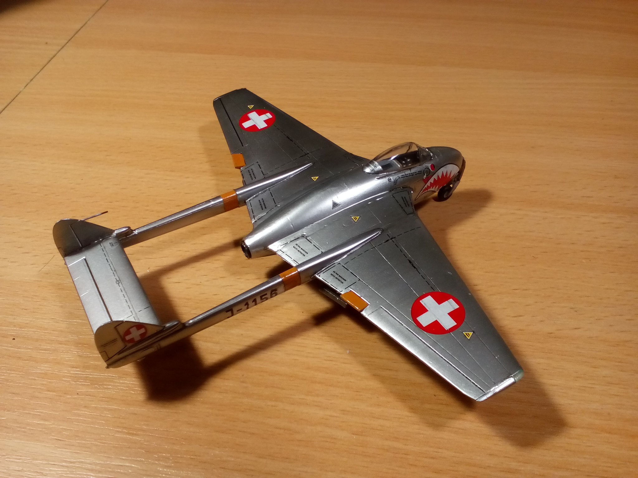 De Havilland DH.100 Vampire FB.Mk.6, Amodel, 1/72. - My, Stand modeling, Prefabricated model, Assembly, Painting, Airbrushing, Needlework with process, Hobby, With your own hands, , Aviation, Airplane, Longpost