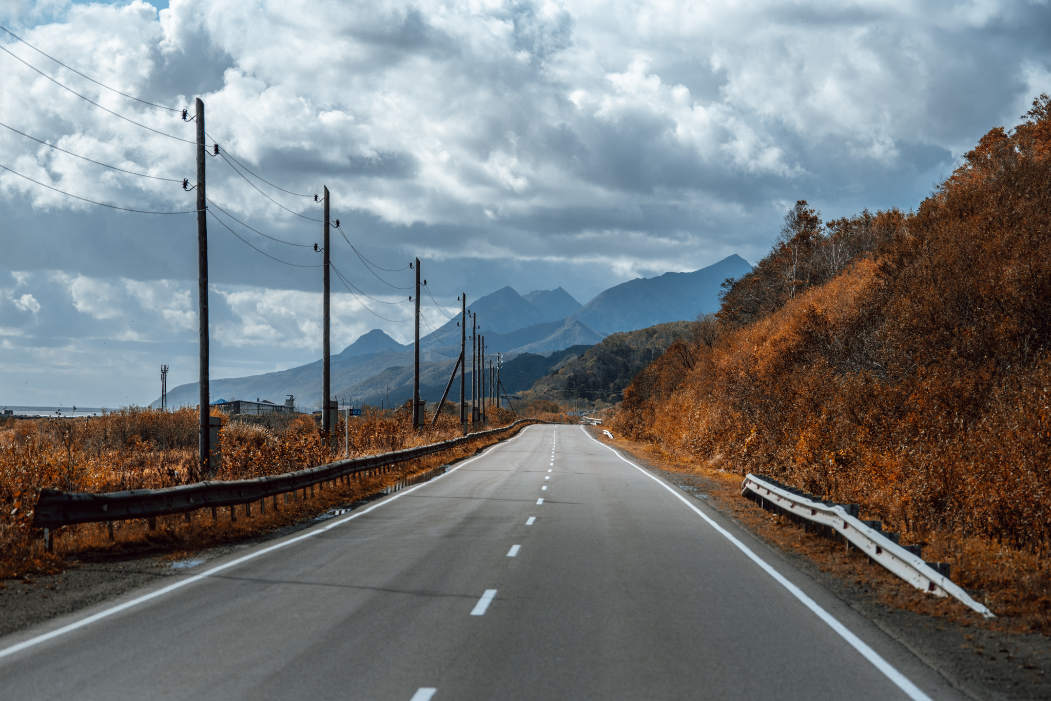 Path - My, The photo, Road, Autumn, Travels, Sky, Sakhalin, Longpost