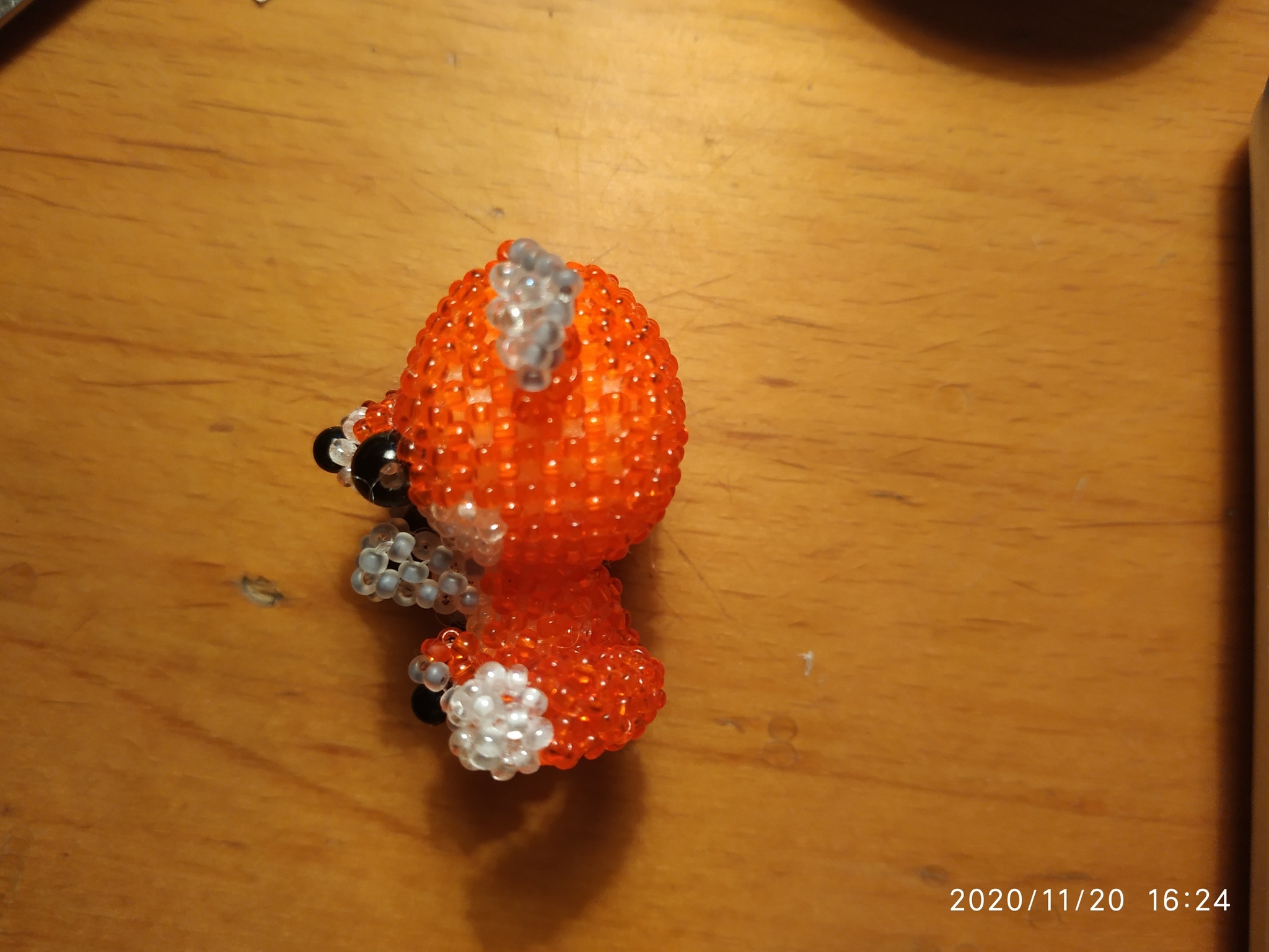 Little fox toy is looking for a home - My, Needleworkers give, Beads, Needlework without process, Beading, Longpost