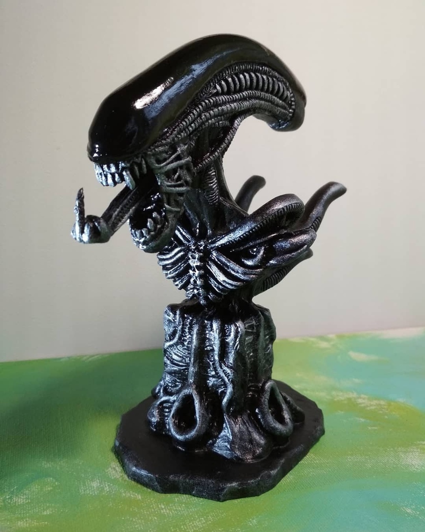 Fun_sculpt Xenomorph)) - My, Stranger, Xenomorph, Sculpture, Humor, I'm an artist - that's how I see it, Longpost