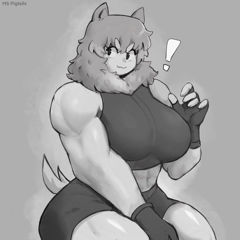 Fluffy bitsukha - Muscleart, Strong girl, Furry, Skyguyart