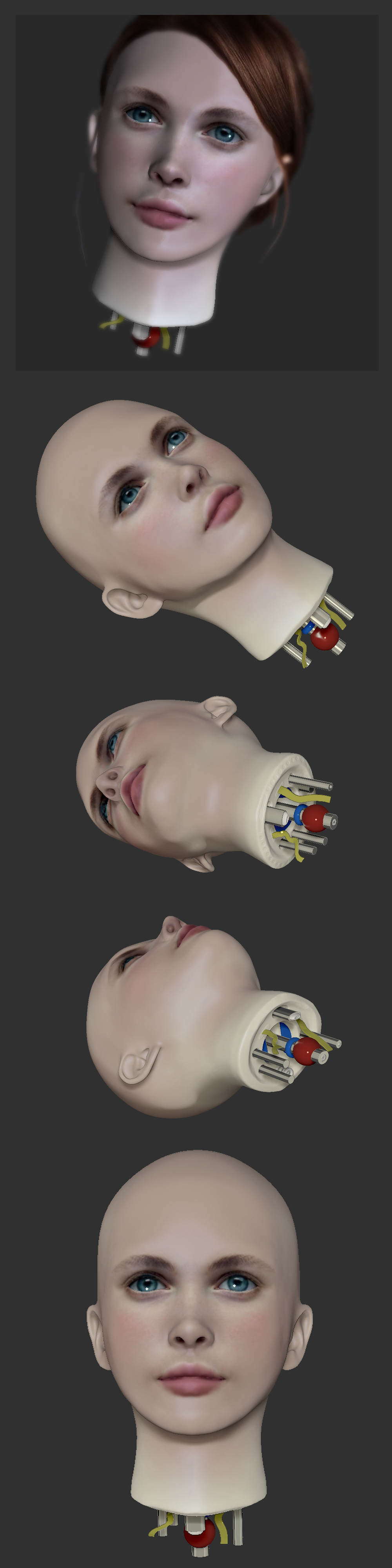 Android girl - My, Zbrush, Girls, Лепка, Longpost, Robot, 3D modeling