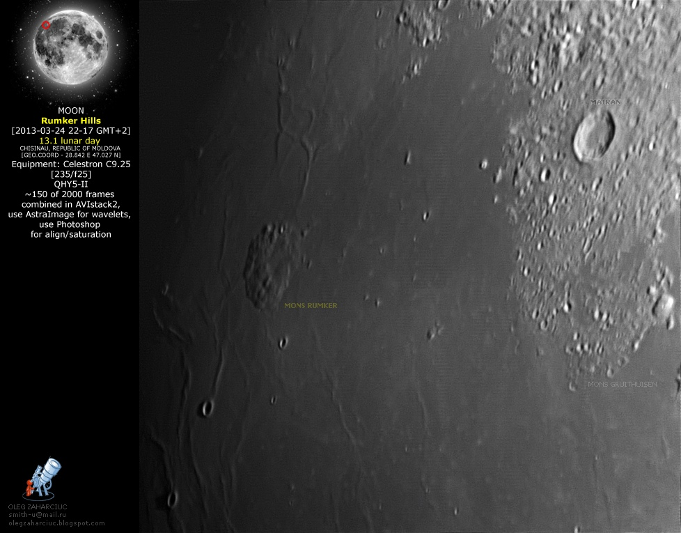 Rumker Peak and the 2016 Chinese topographic atlas of the Moon - My, moon, Space, China, Astronomy, Atlas, Research, Observation, Telescope, Longpost