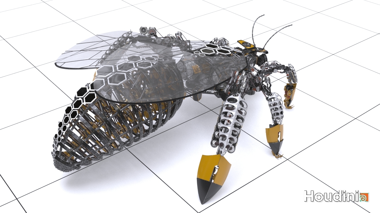 Procedural creation of mechanical animals in Houdini - My, Cgimedia, Houdini, Houdinifx, 3D, 3D modeling, Video, Longpost