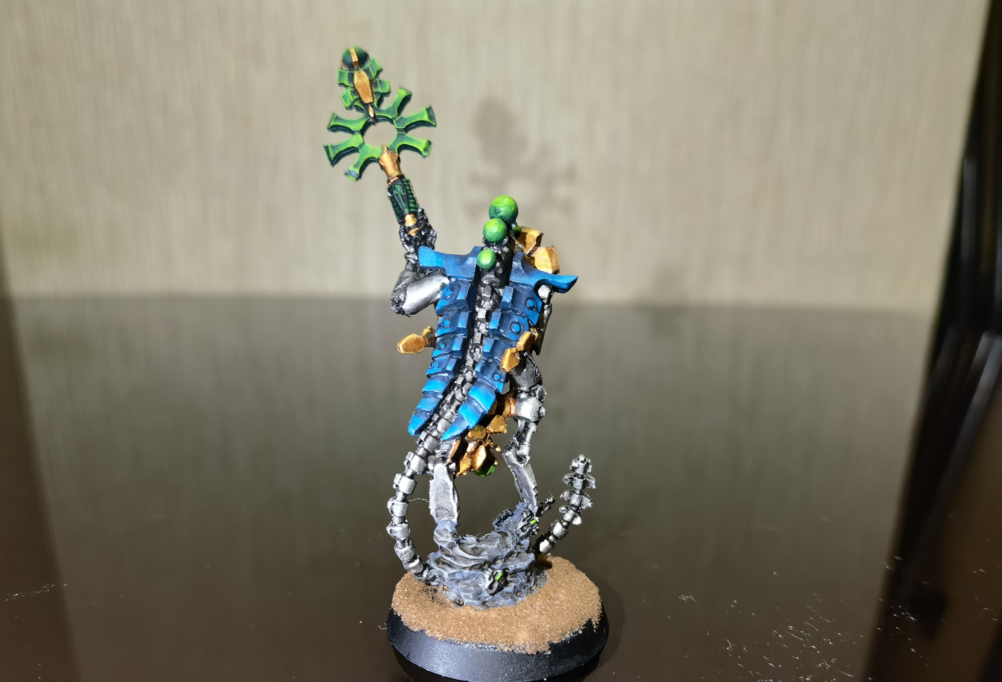 Another attempt at painting. Orikan the Foreteller - My, Warhammer 40k, Necrons, Wh miniatures, Longpost