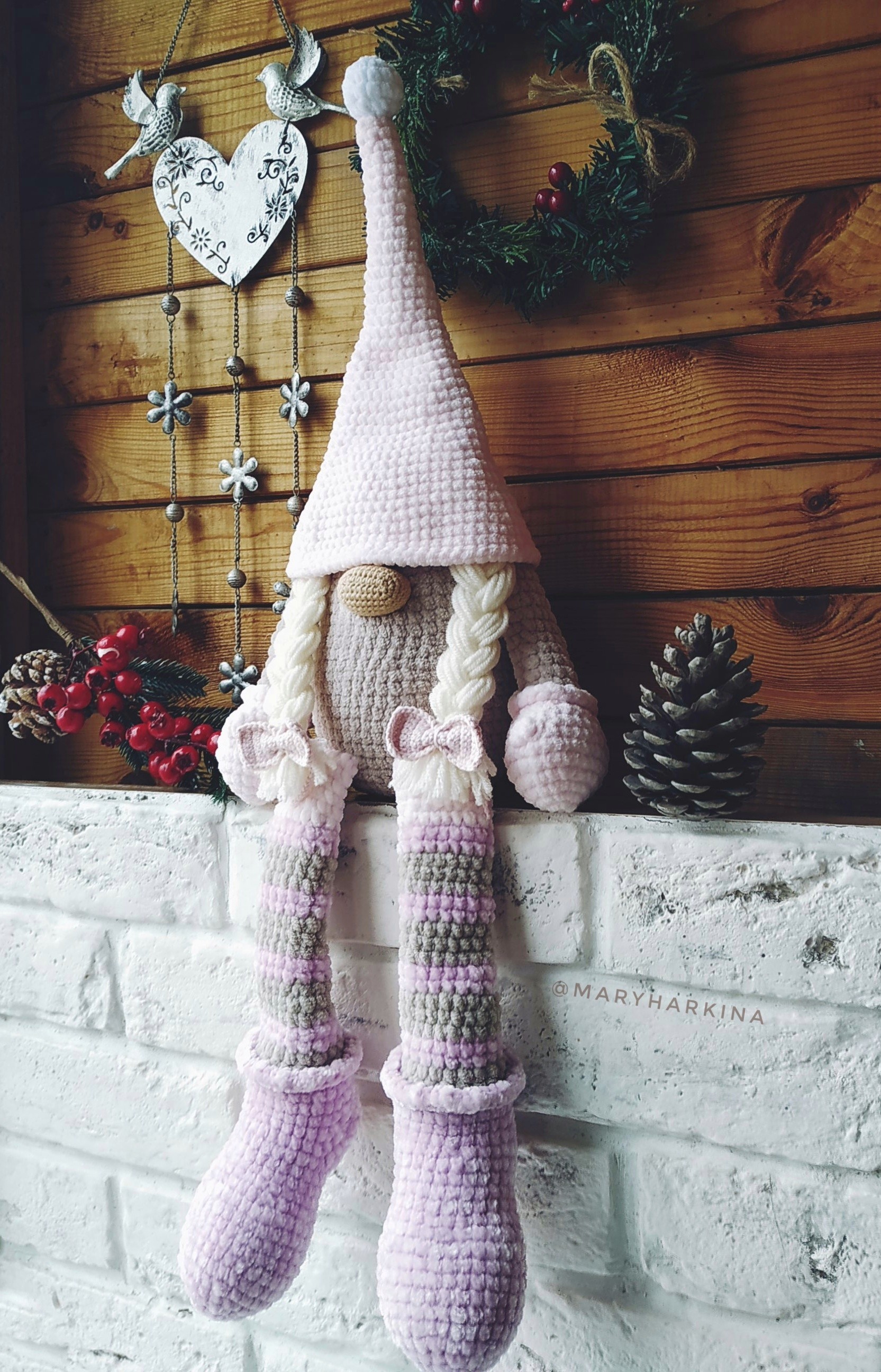 New Year's Gnomushka - My, Knitting, Handmade, Needlework without process, Gnomes, Longpost