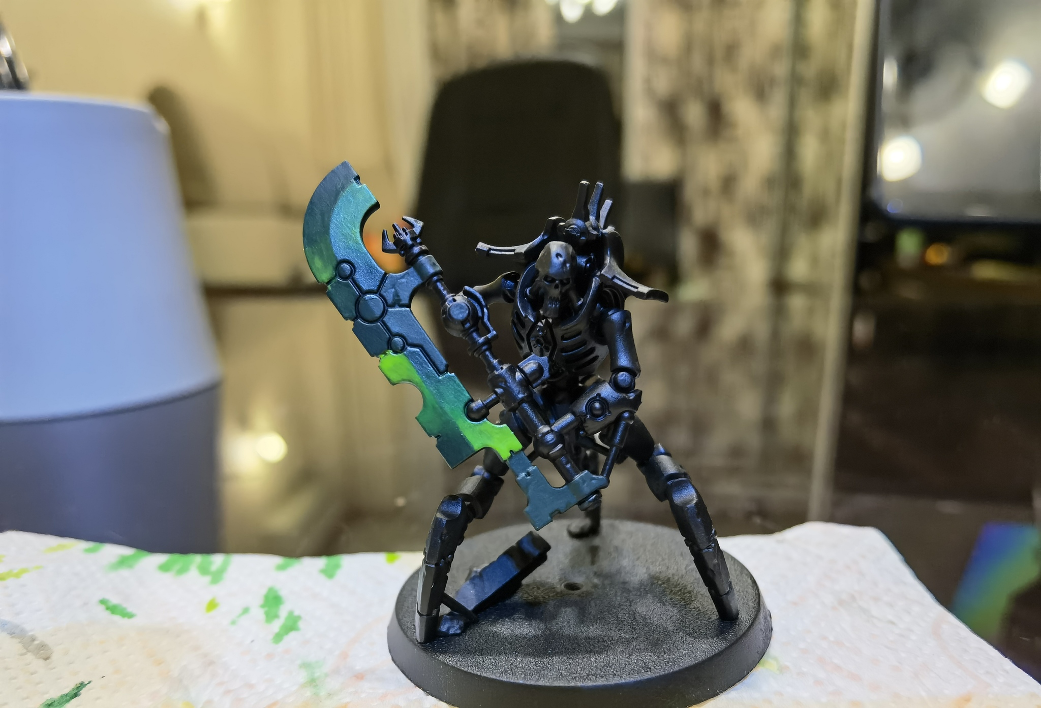 Painting Necron blades - My, Wh miniatures, Miniature, Modeling, Painting, Necrons, Video, Longpost