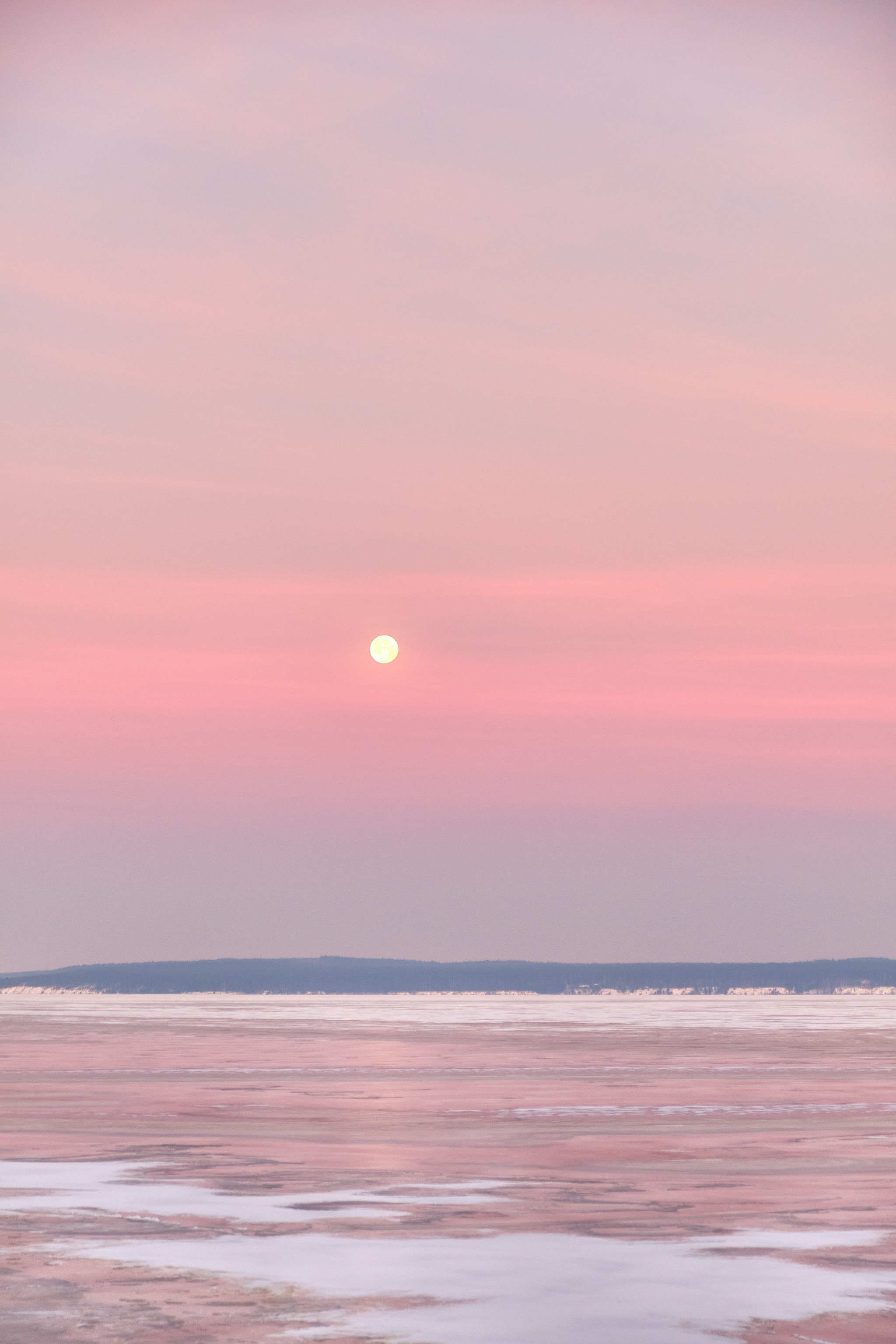 Pink morning in Cheboksary - My, Cheboksary, Chuvashia, Phone wallpaper, Winter, Ice, Longpost, Volga river