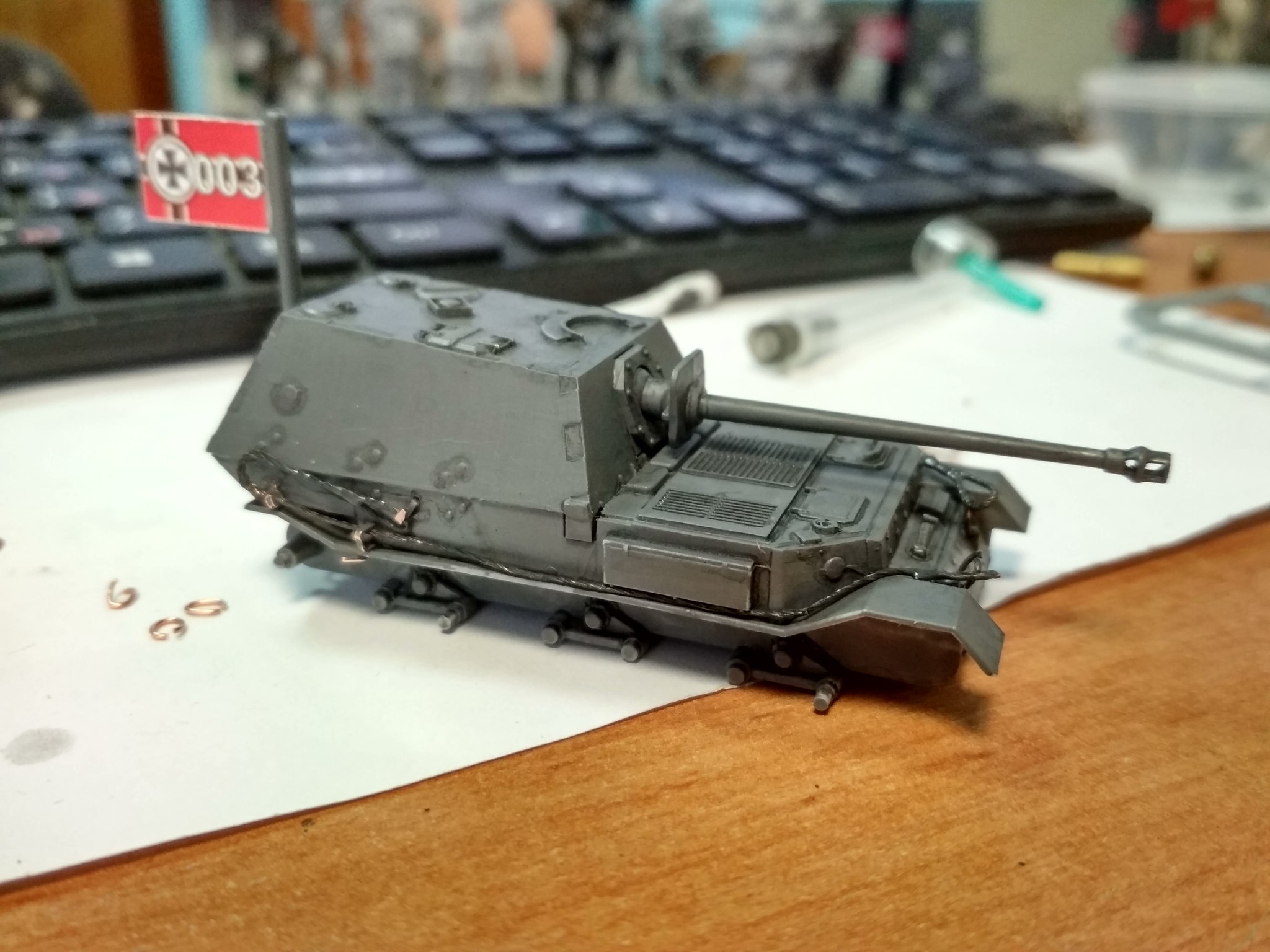 Ferdinand 1/100 - My, Modeling, Art of tactic, Ferdinand, Longpost, Zvezda