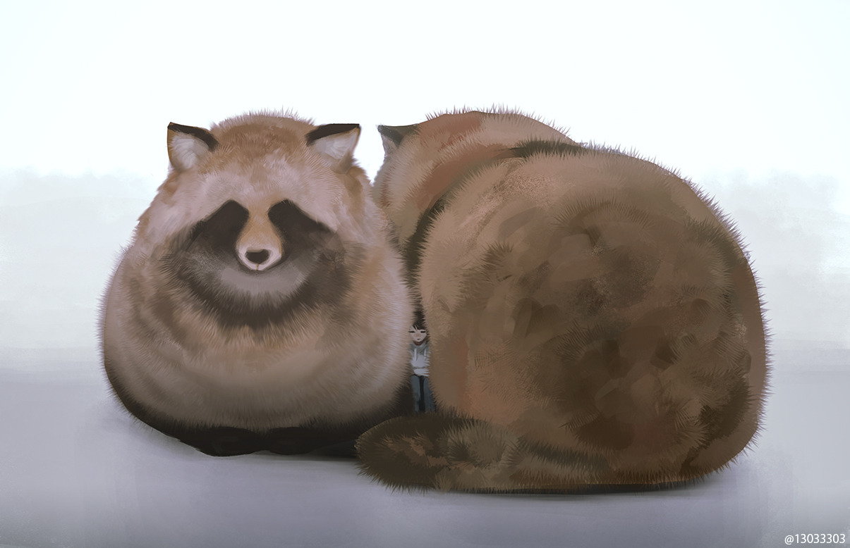 Warm - Art, Arizuka 13033303, Raccoon dog, Animals