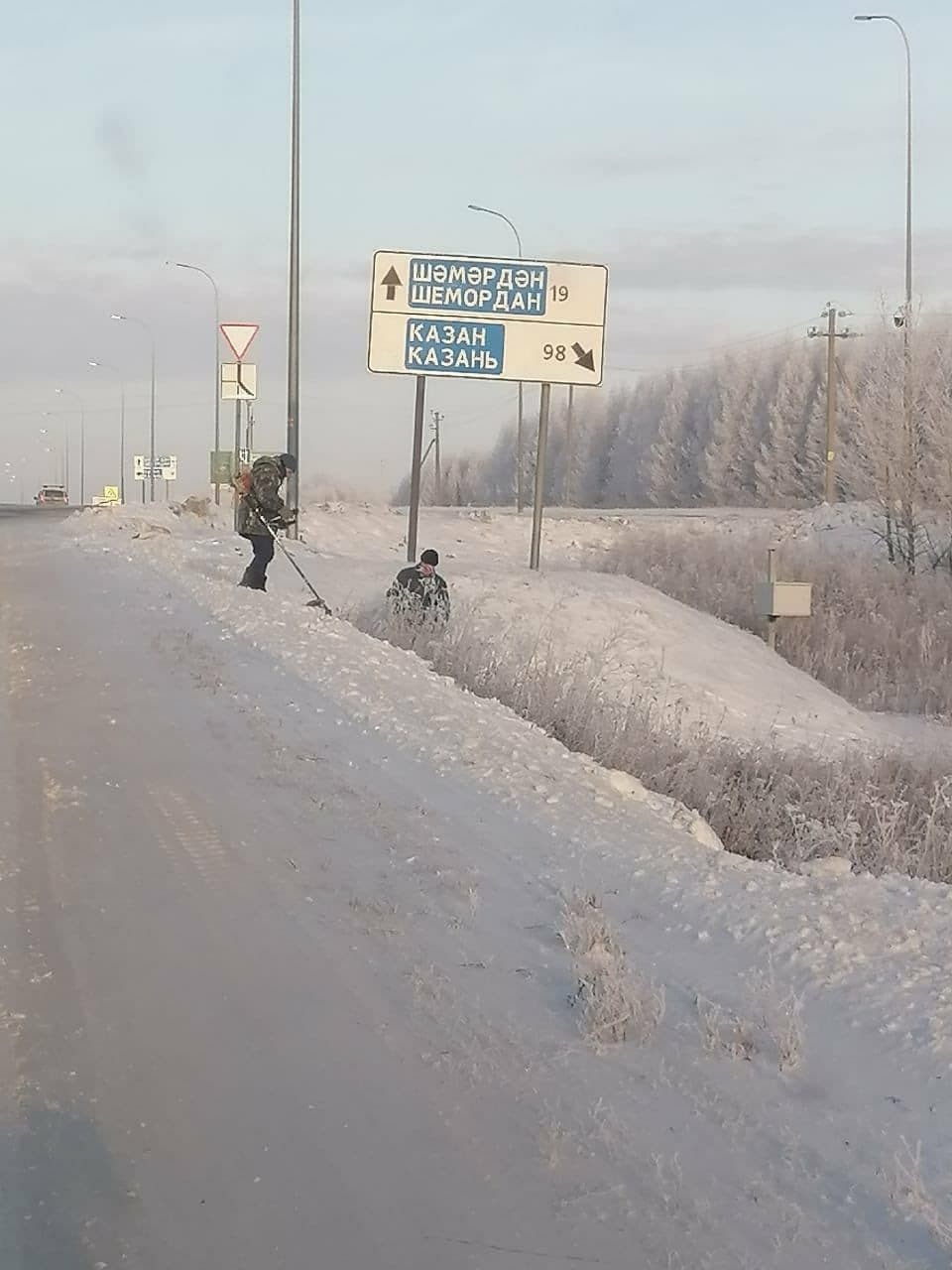 Frost is frost... - Grass, freezing, Mowing, Tatarstan