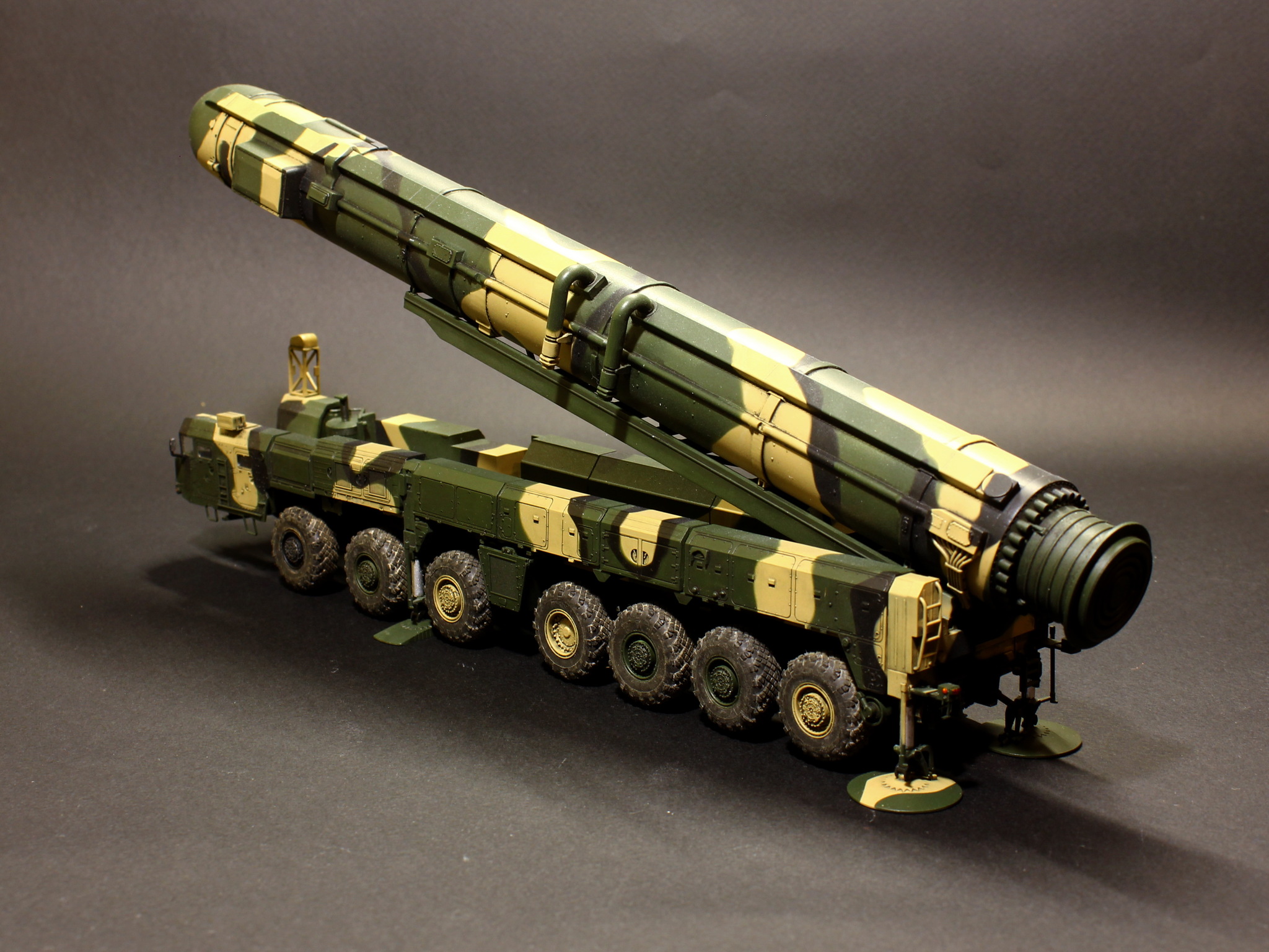 Strategic missile system Topol 1/72 - My, Prefabricated model, Modeling, Stand modeling, Strategic Missile Forces, Scale model, Gluing, Coloration, Camouflage, Longpost, Needlework without process