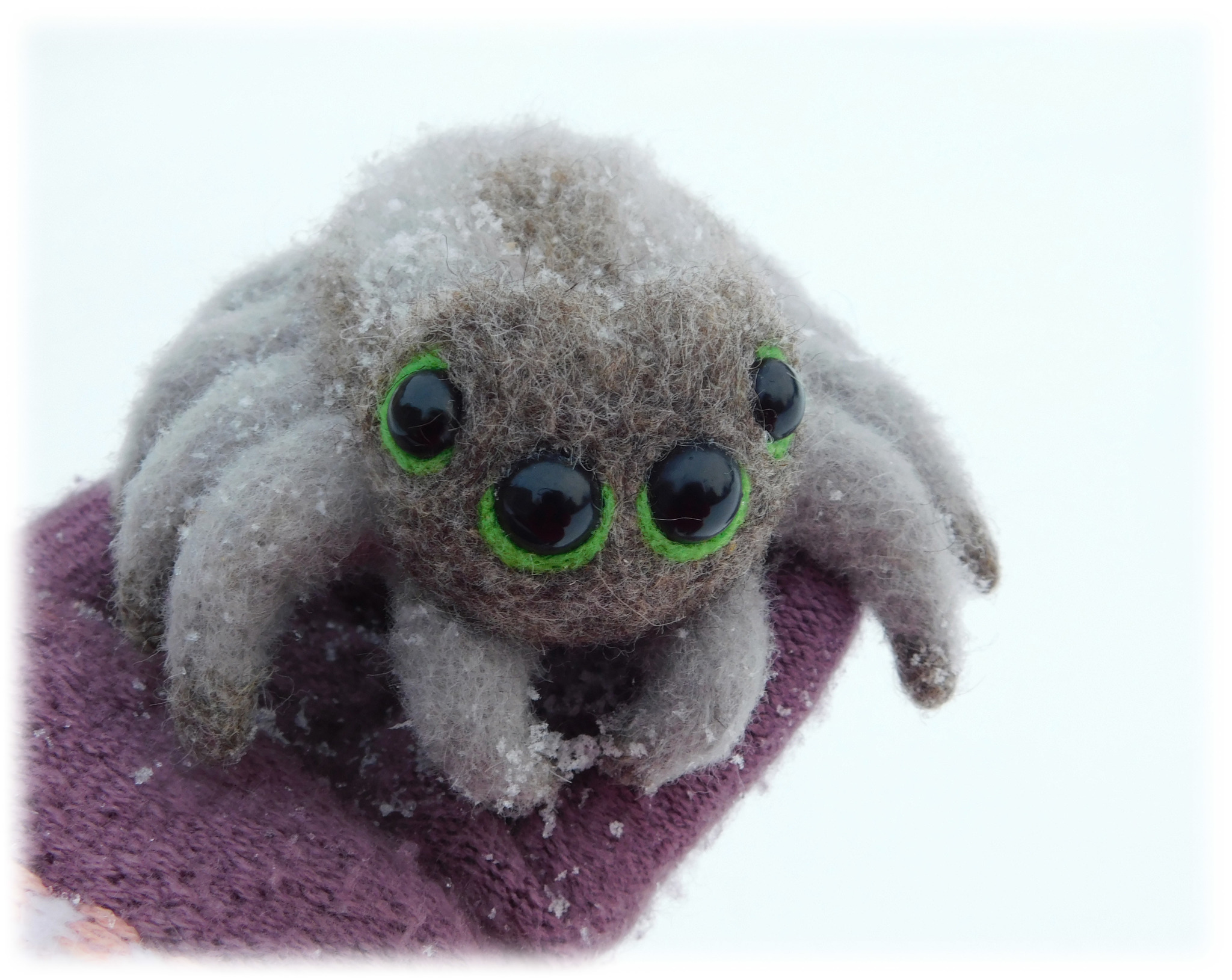 Spider - My, Needlework without process, Dry felting, Spider, Author's toy, Wool, Dlninopost, Longpost