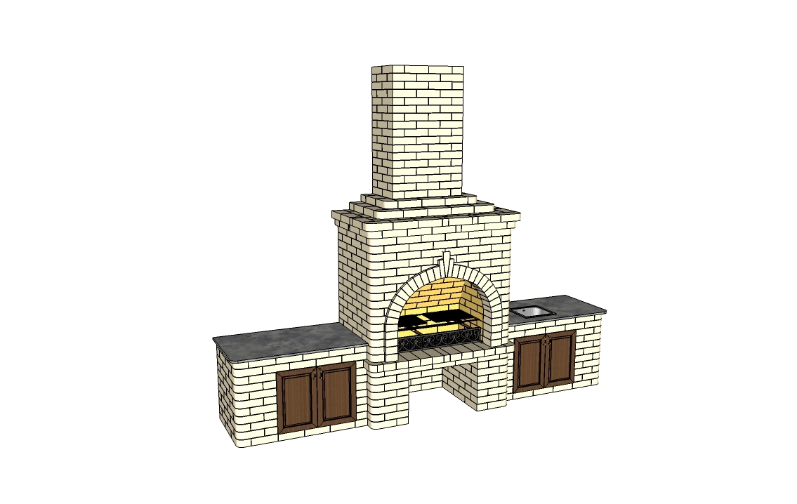 How I began to master V-ray for Sketchup - My, The photo, B-B-Q, Fireplace, Brazier, Design, SketchUp (program), Furnace Business, Longpost