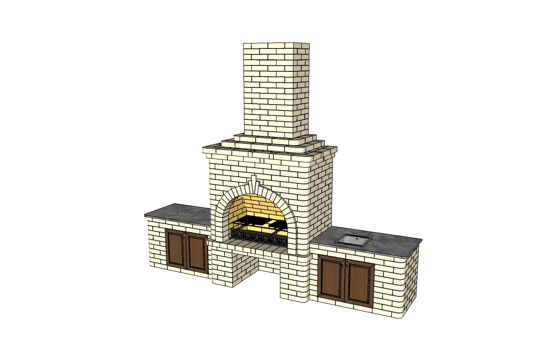 How I began to master V-ray for Sketchup - My, The photo, B-B-Q, Fireplace, Brazier, Design, SketchUp (program), Furnace Business, Longpost