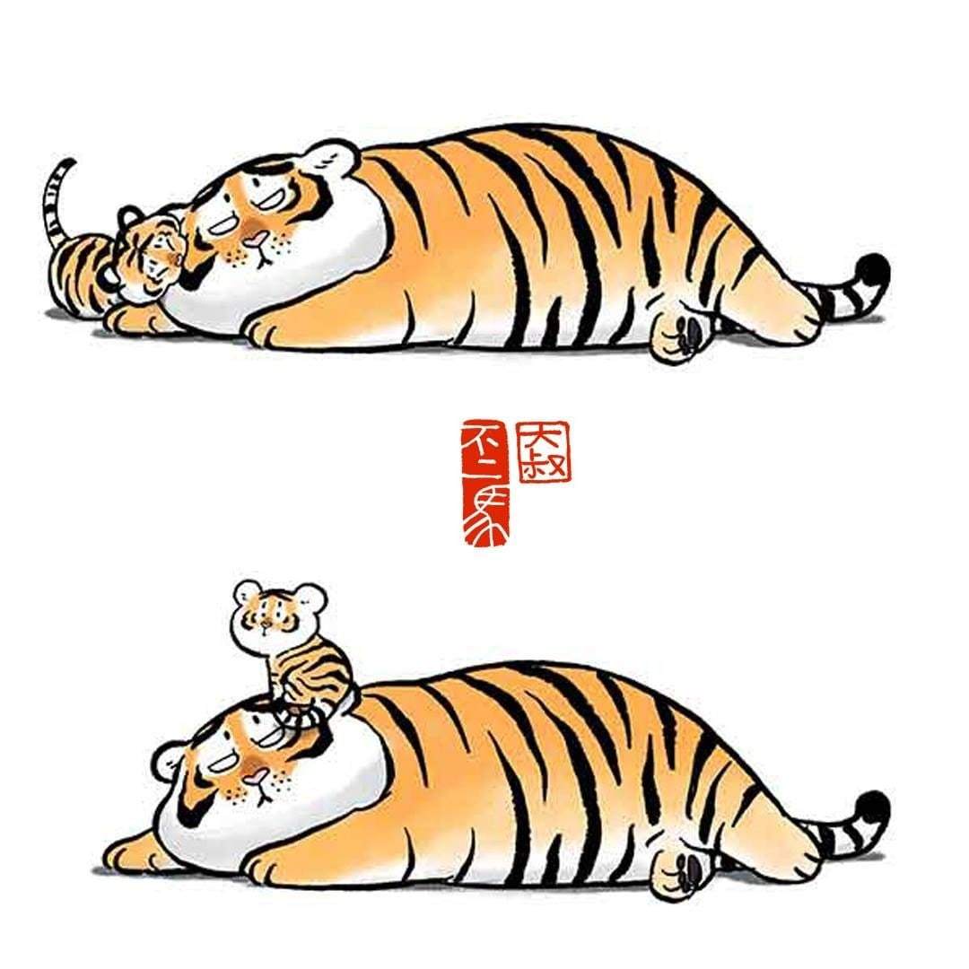 Пухлый тигр рисунок