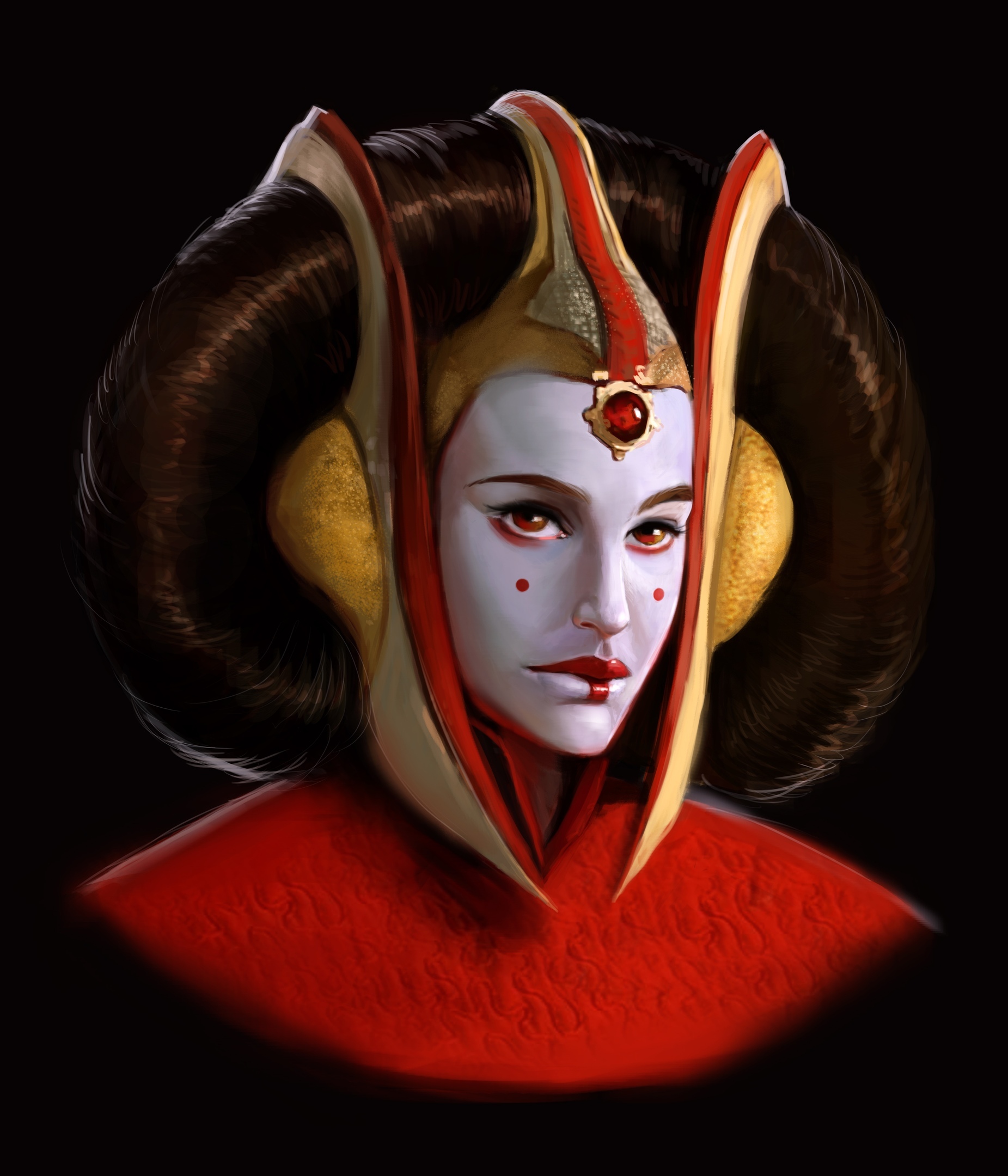 Padme - My, Star Wars, Padme Amidala, Portrait, Digital drawing, Drawing, Wacom, Photoshop, 2D drawing